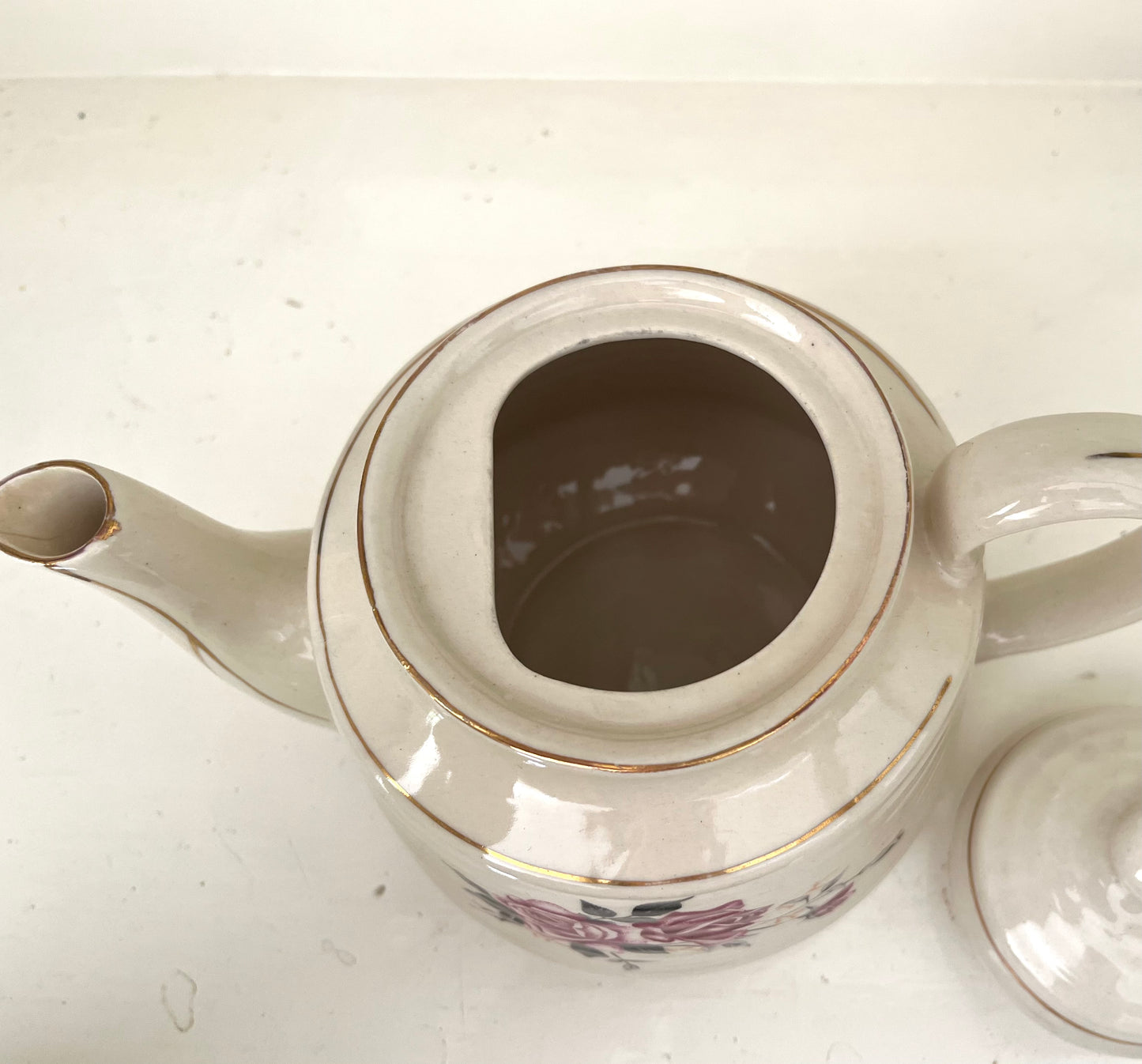 Vintage Festival Ironstone Rose Teapot