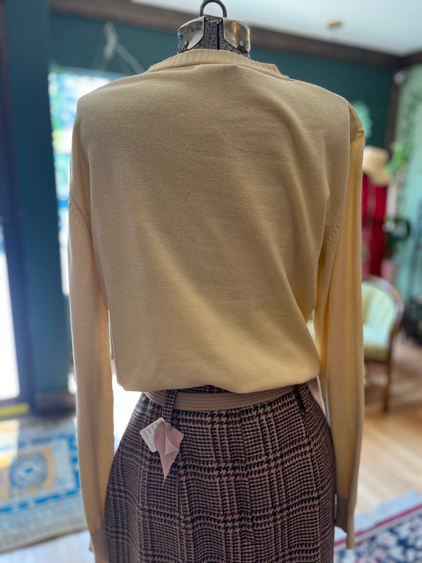 Yellow silk Mac & jac cardi, med