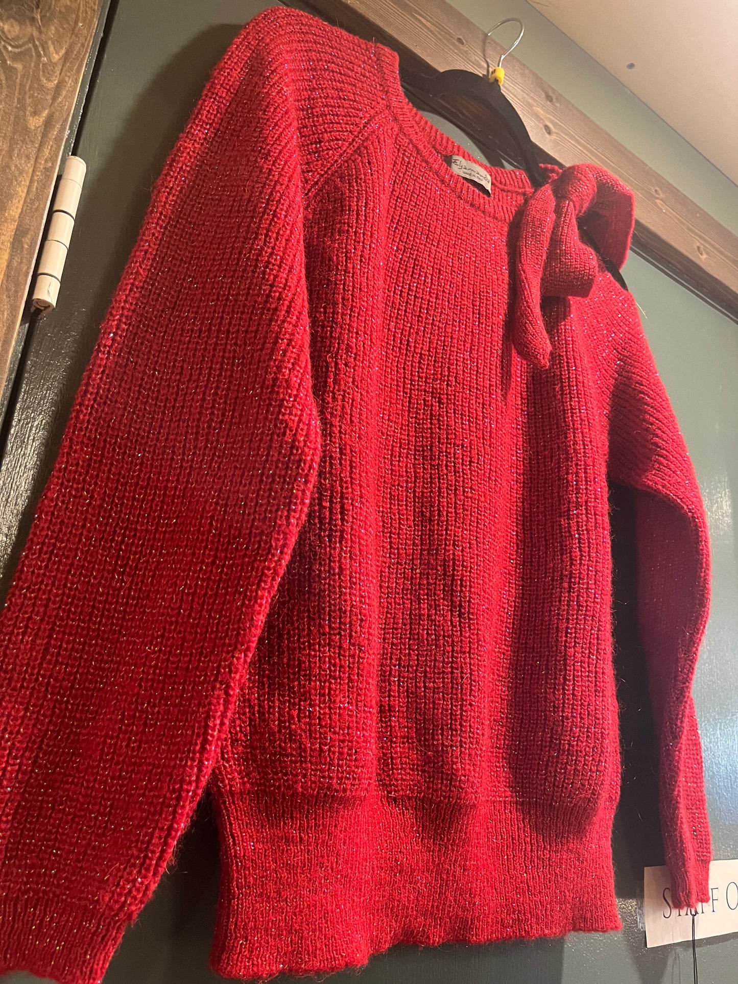 Sale! Red Sparkly Lightweight Elsamanda Sweater, Medium