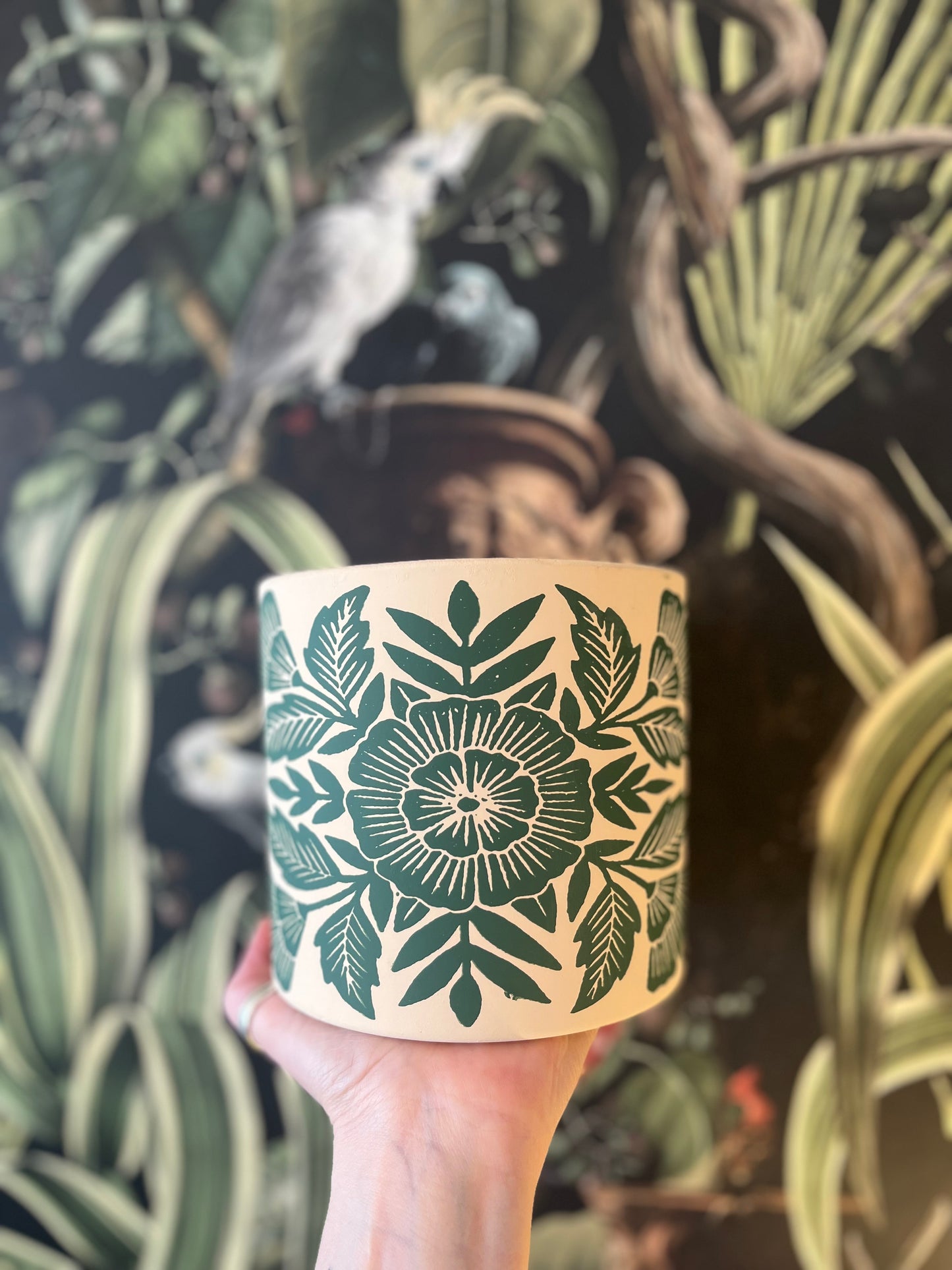 Green Terracotta Flower Pots, Large