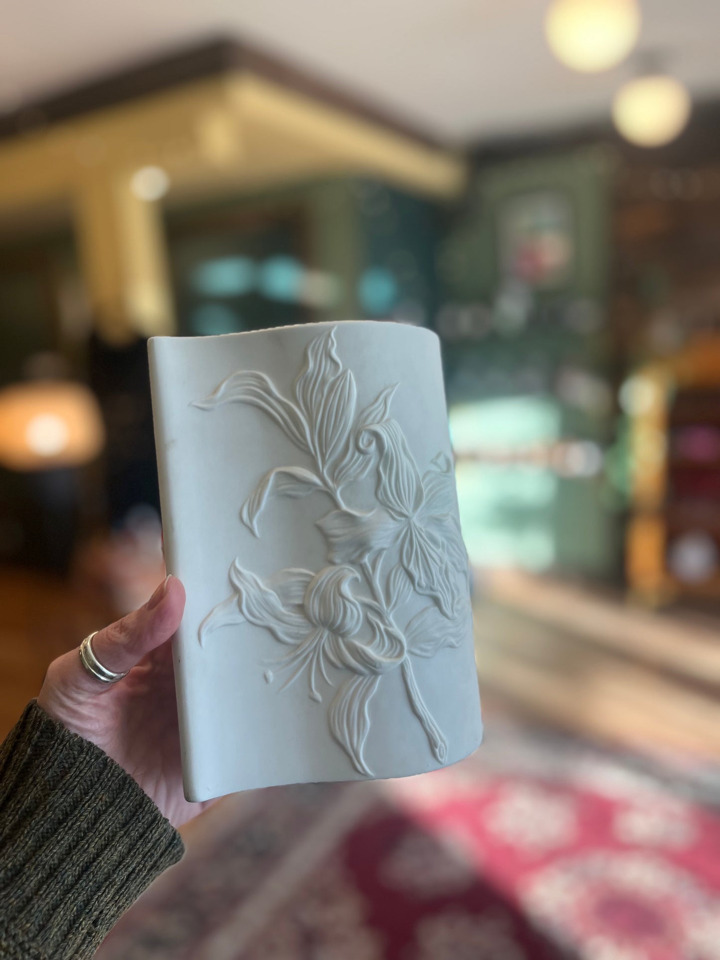 Vintage White Flower Vase, Japan
