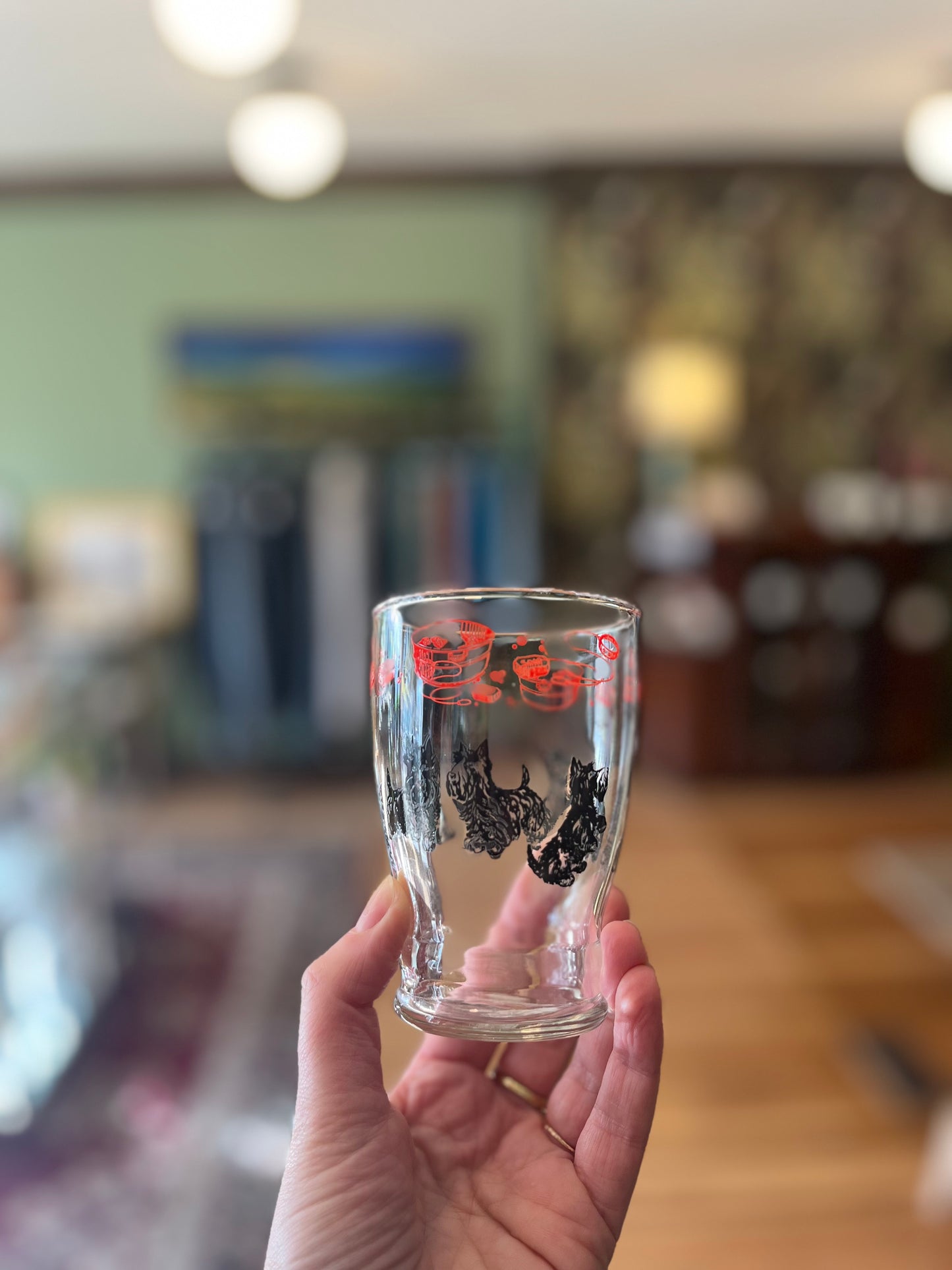 Vintage Dominion Glass w Scottie Dogs
