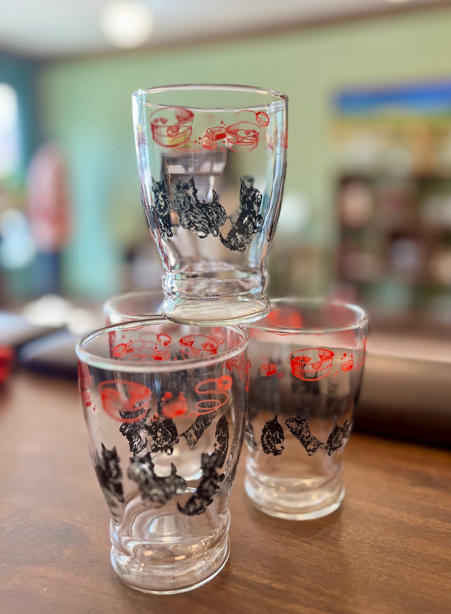 Vintage Dominion Glass w Scottie Dogs