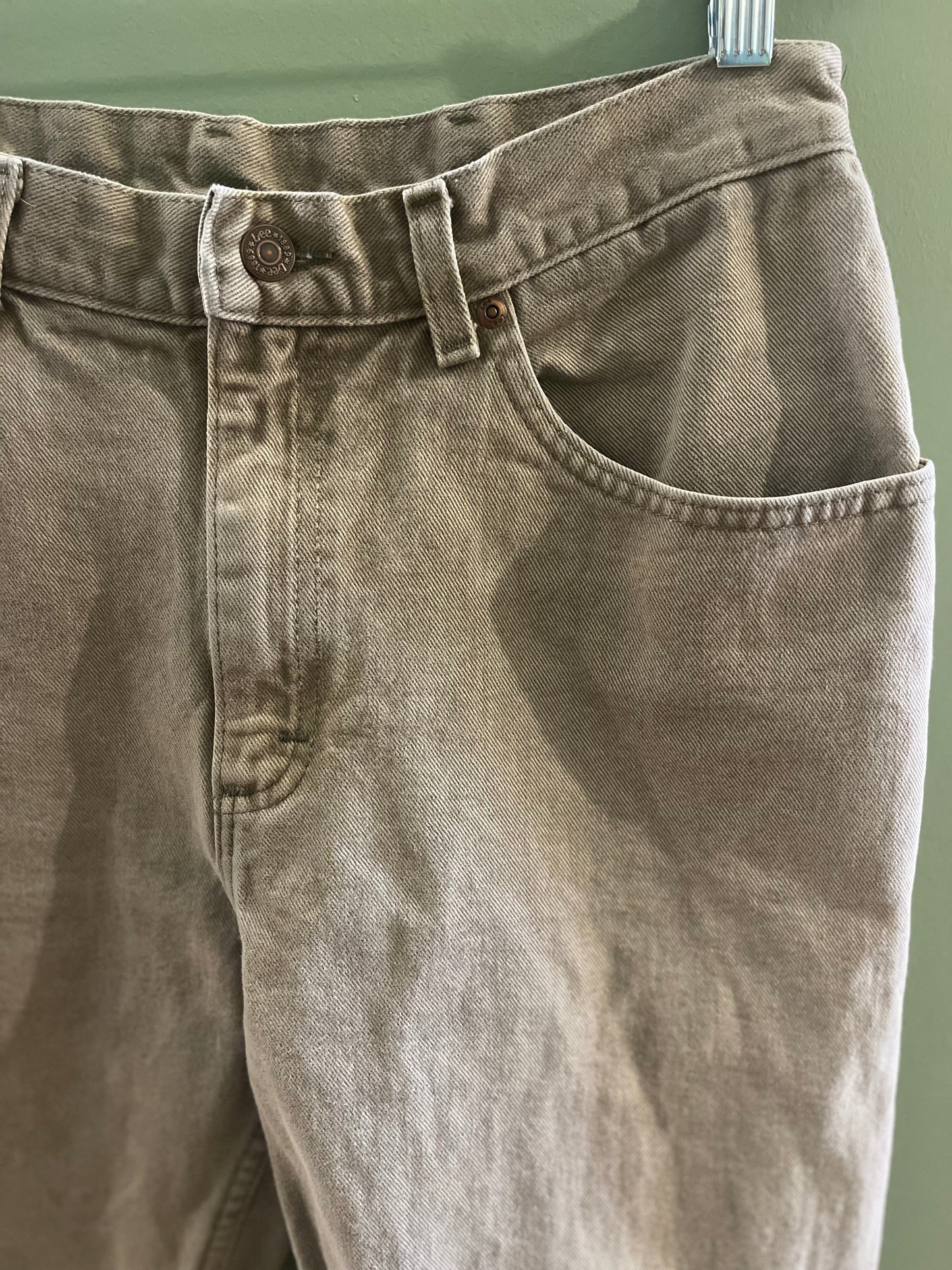 Vintage Lee Olive green jeans, 32/M-L