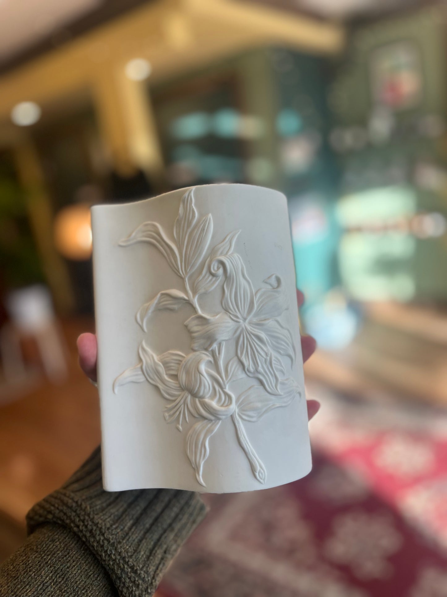 Vintage White Flower Vase, Japan