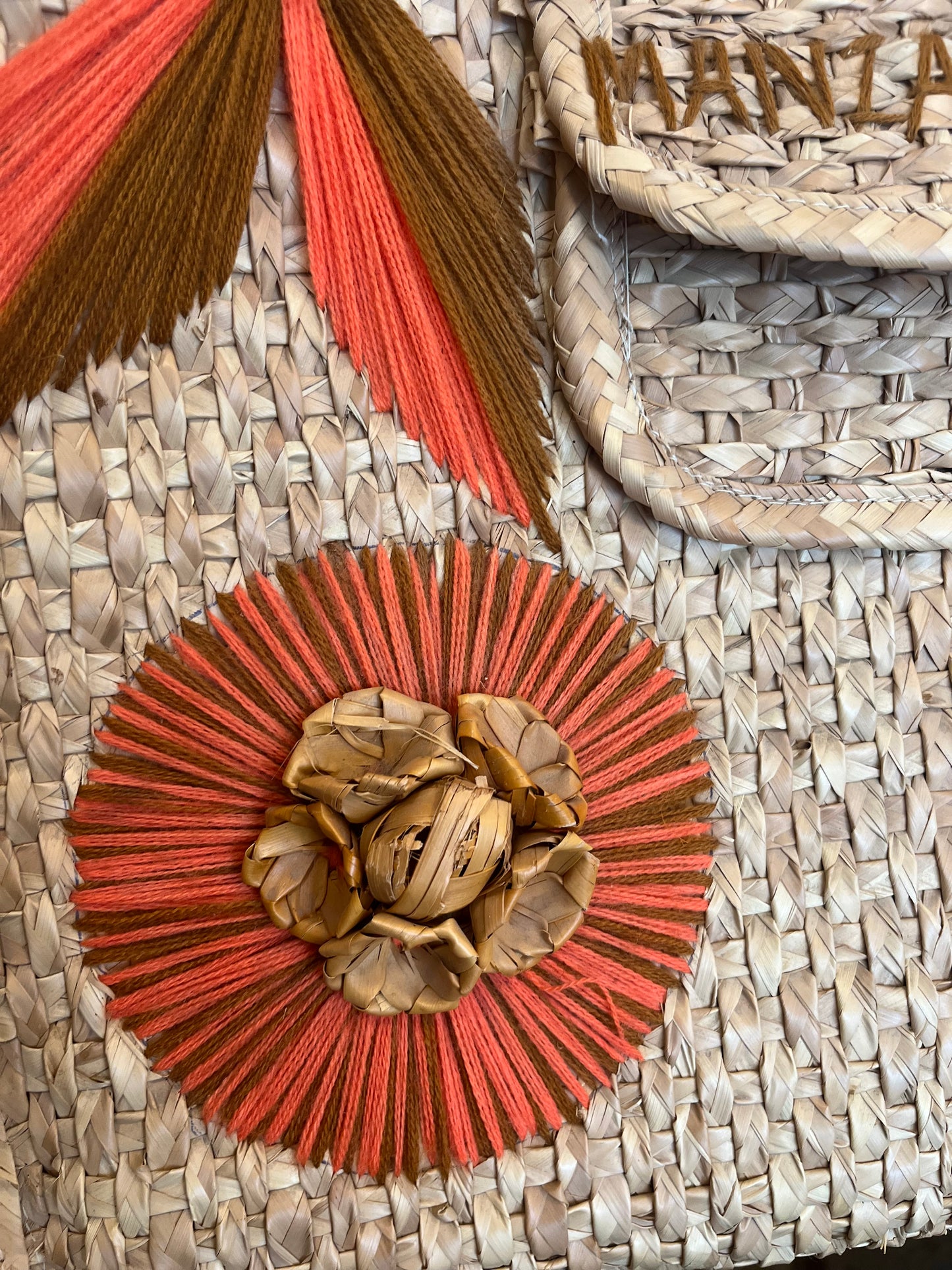 Vintage Manzanilla large straw bag
