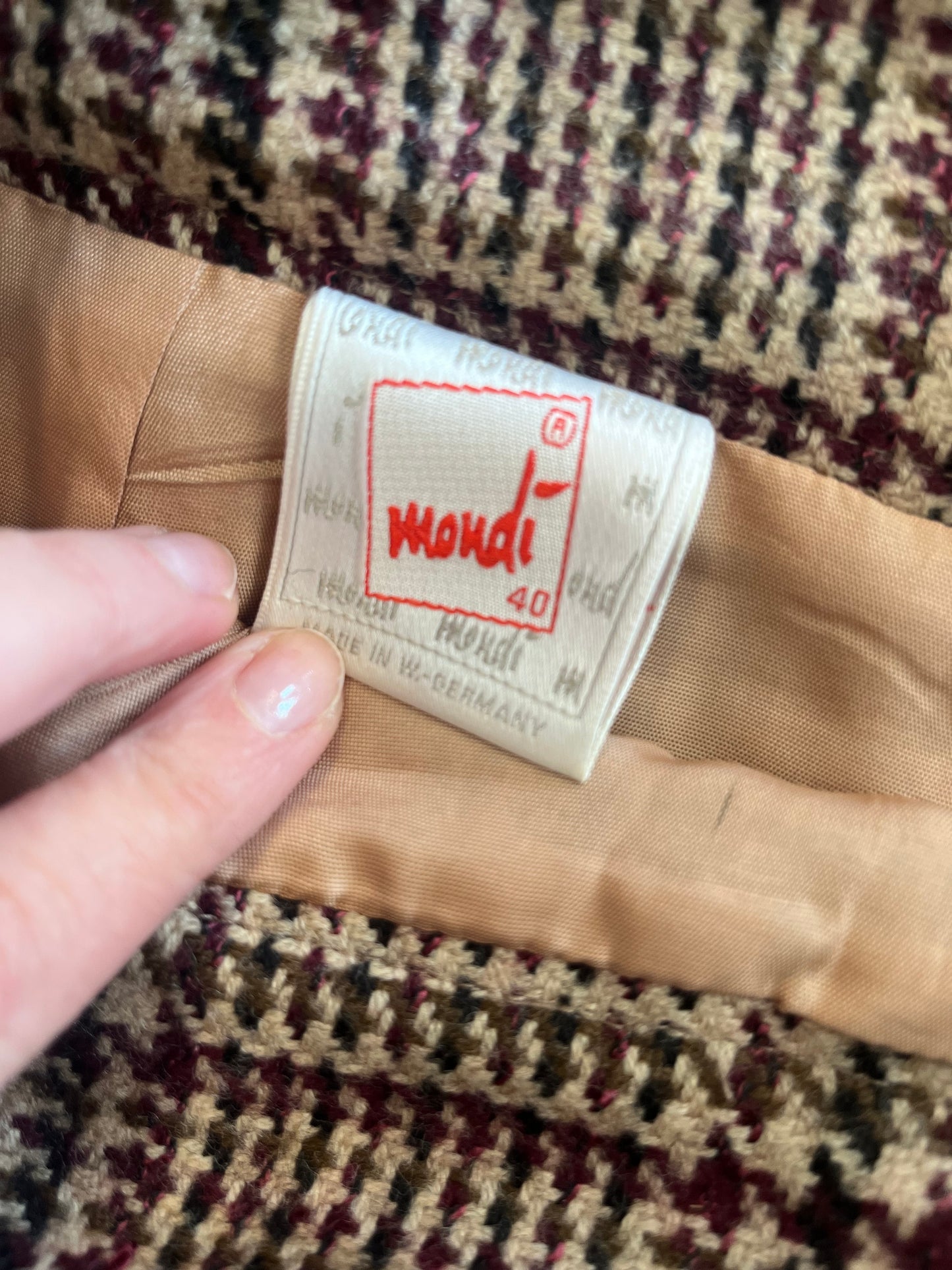 Vintage Wool Plaid Skirt, Small/Medium