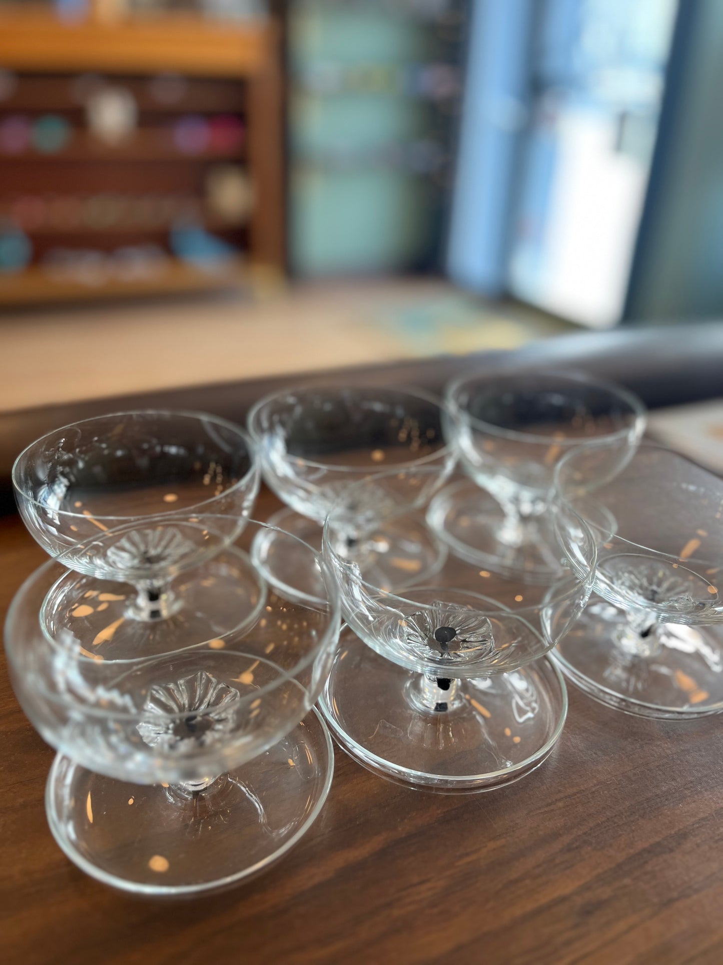 Vintage Belfor Champagne Coupe w Saucer Glasses