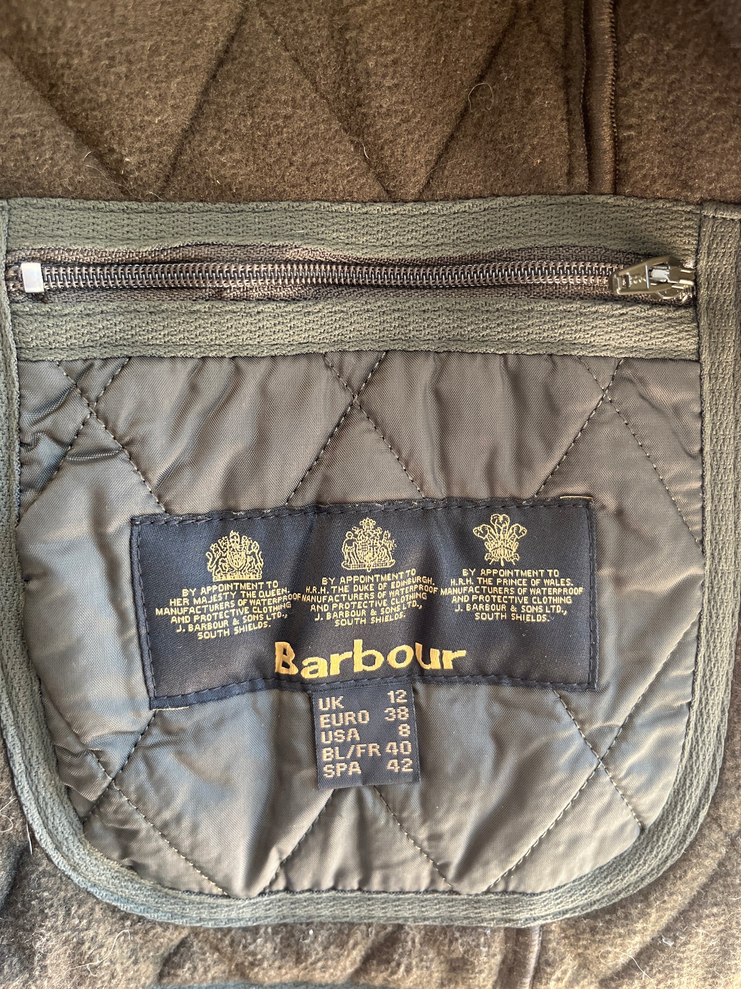 Non vintage Barbour quilted vest/liner, s/m