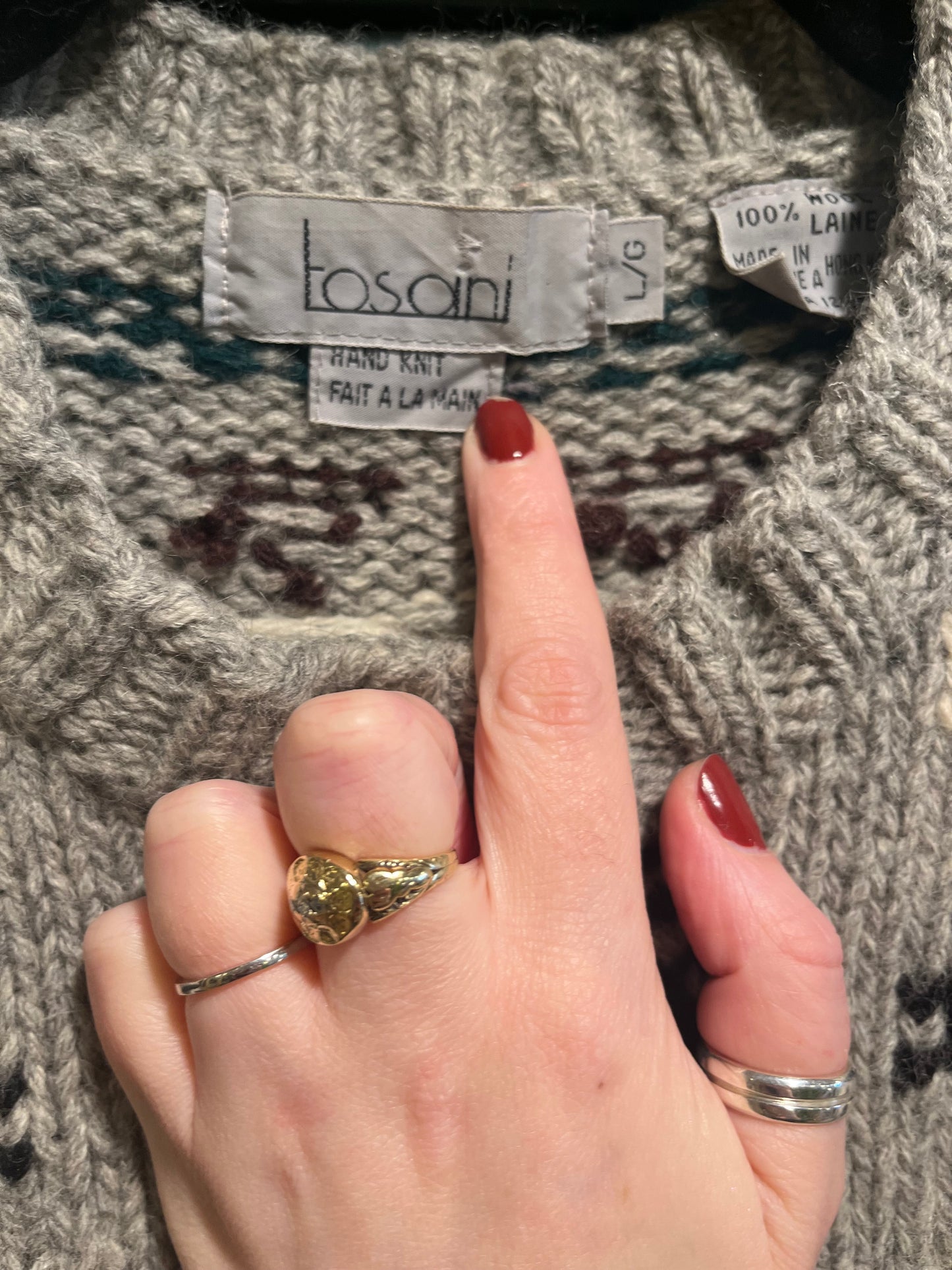 Vintage Wool Tosani Knit Sweater, Large