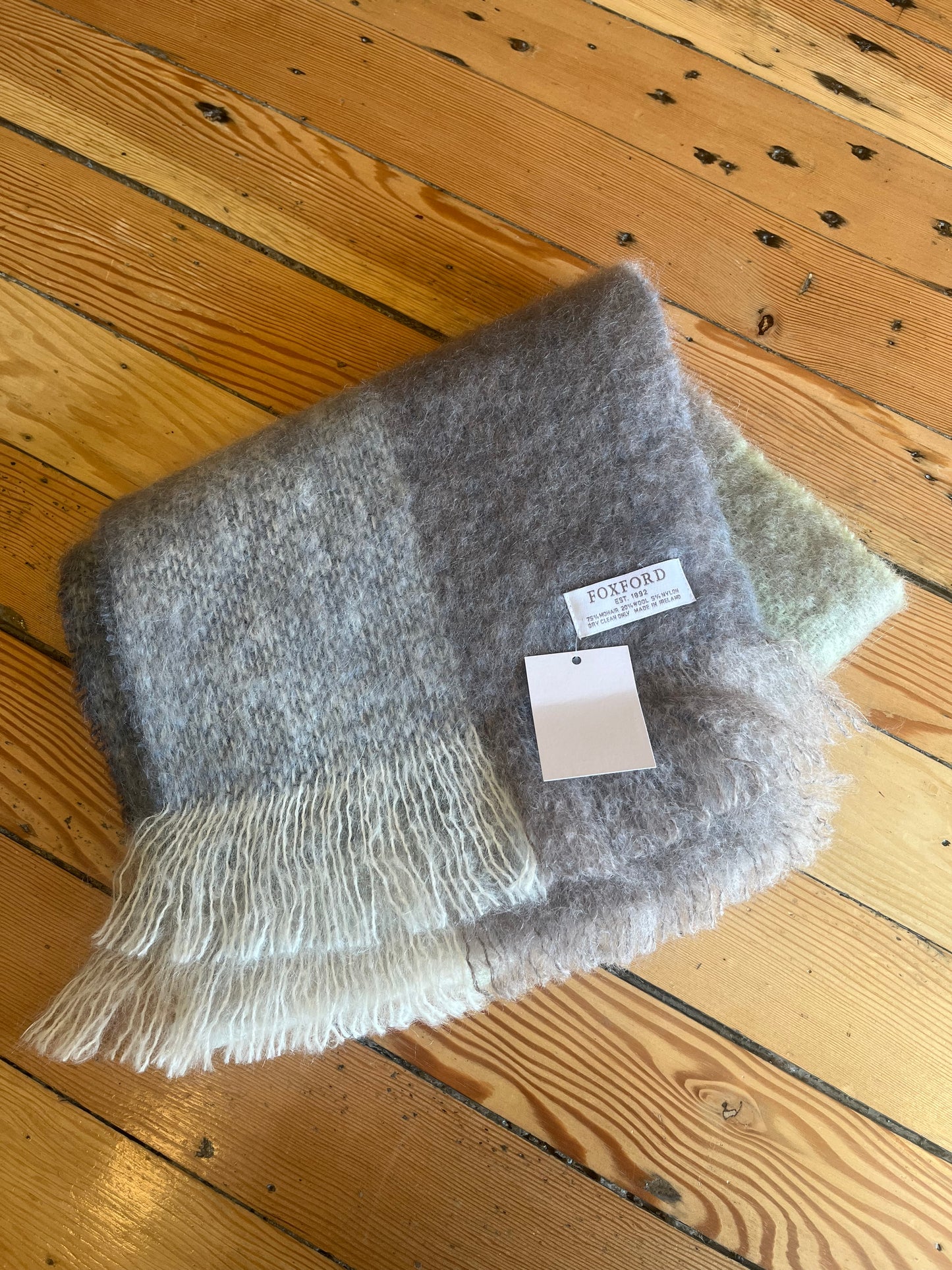 Foxford mohair scarf - brown & grey