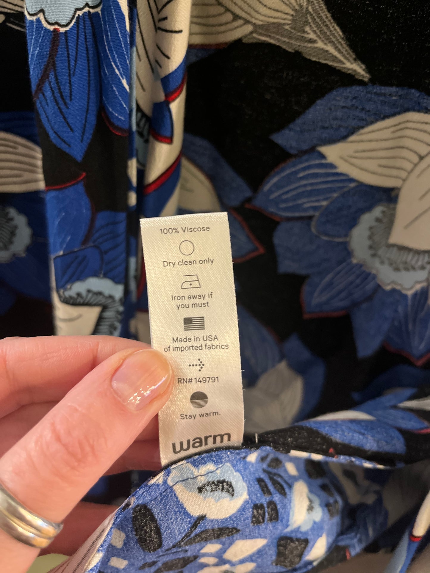WARM brand Blue Floral Blazer/Cardigan, Small