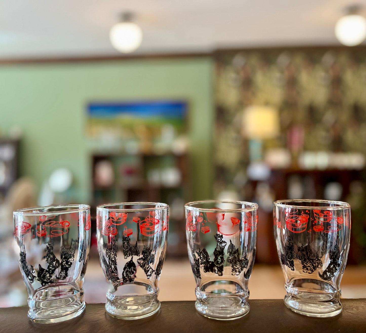 Vintage Dominion Glass w Scottie Dogs