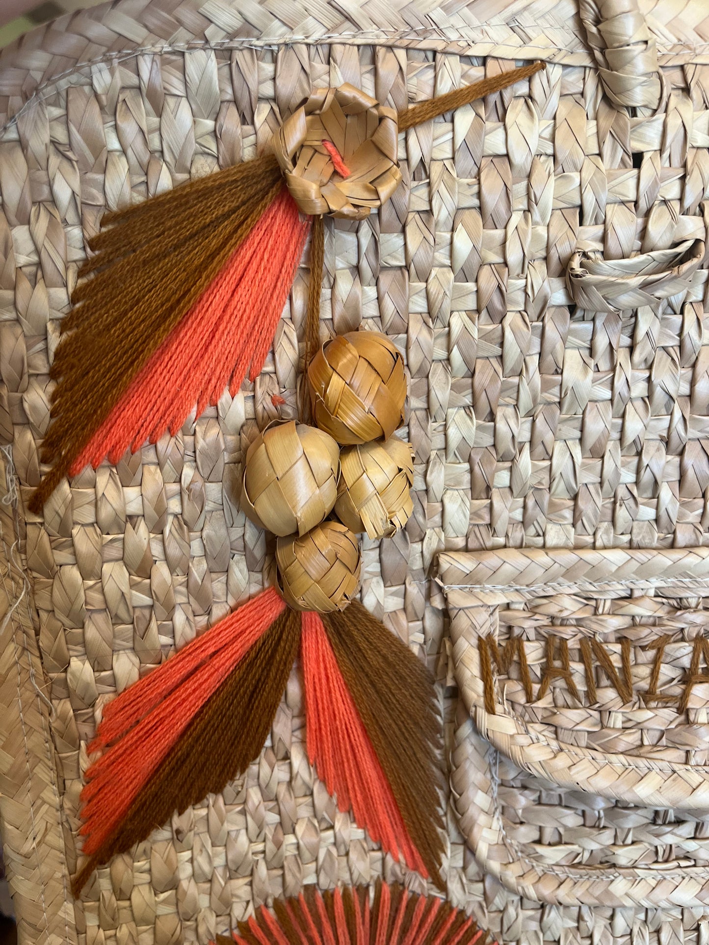 Vintage Manzanilla large straw bag