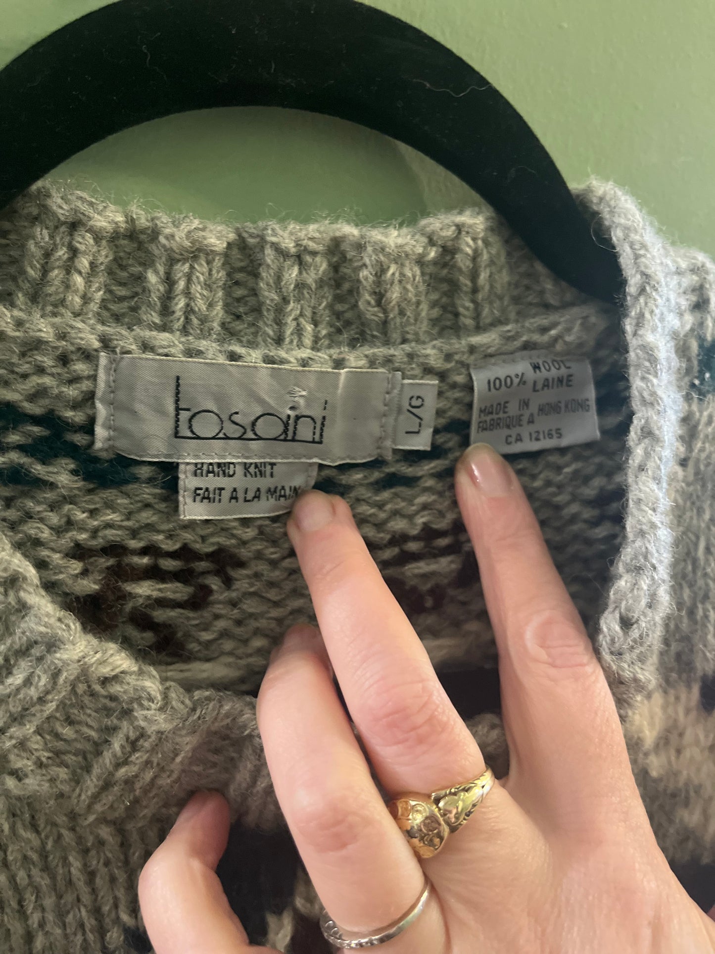 Vintage Wool Tosani Knit Sweater, Large