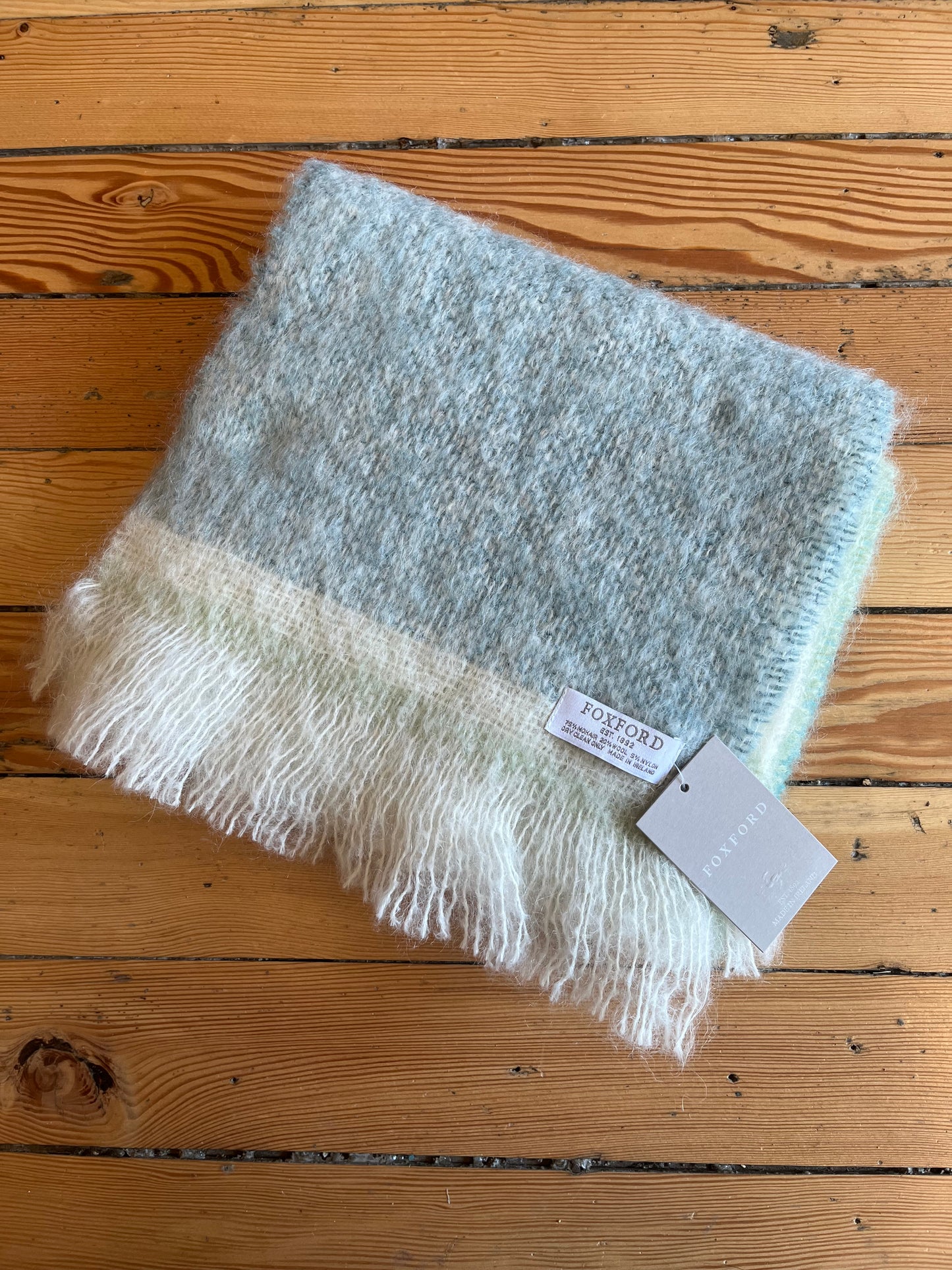Foxford mohair scarf - blue & green
