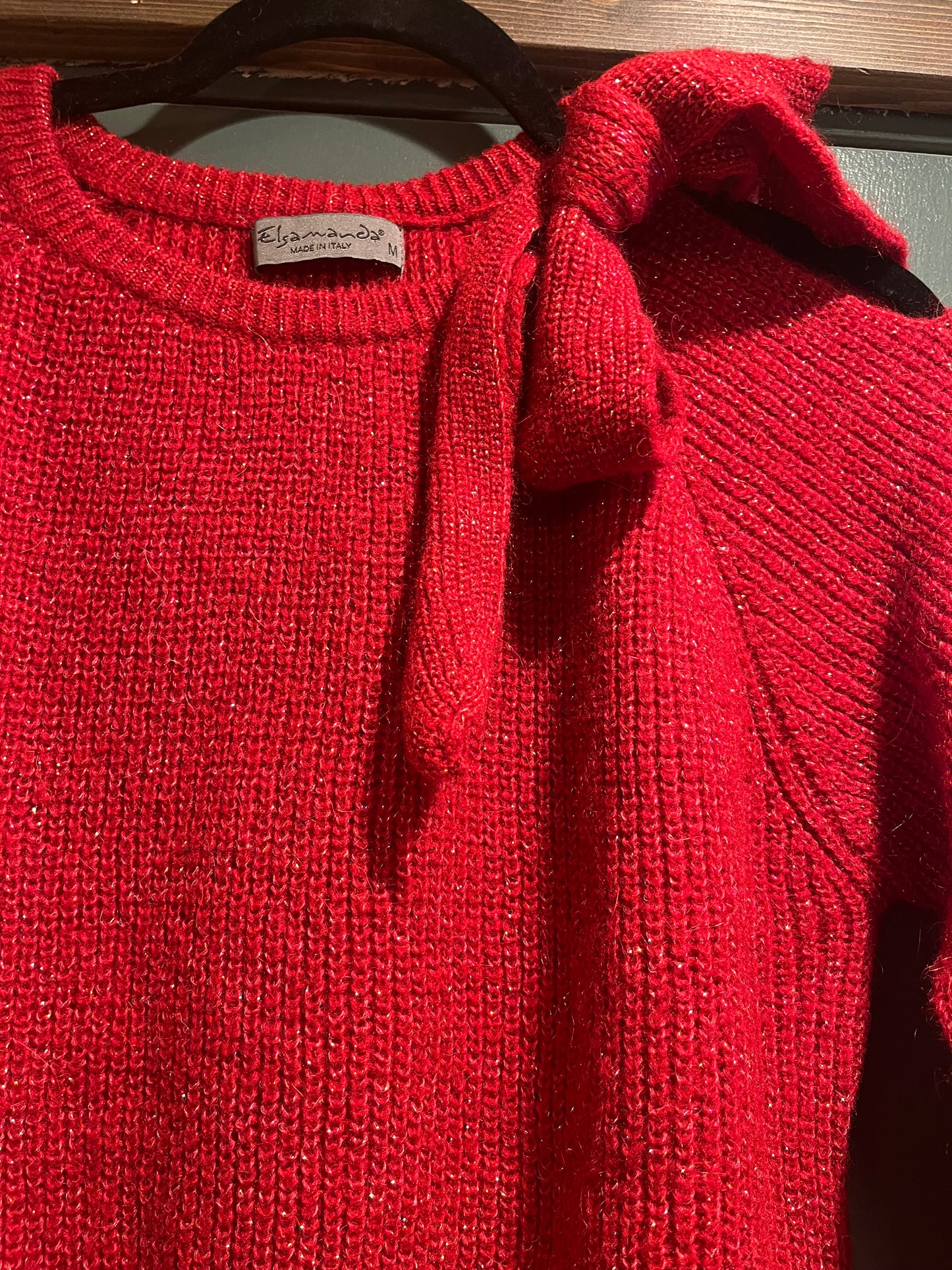 Sale! Red Sparkly Lightweight Elsamanda Sweater, Medium