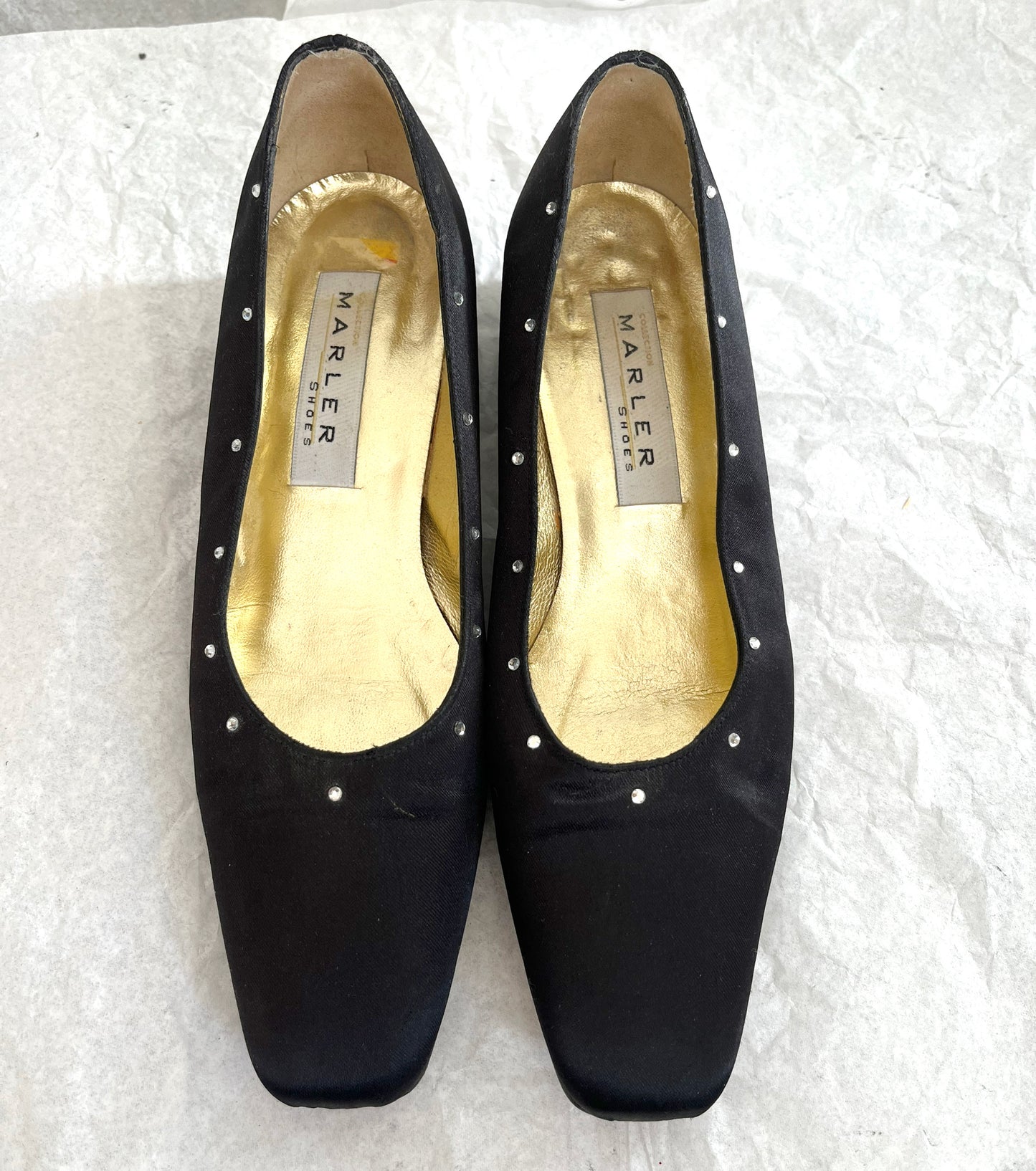 Vintage 1980’s Black Rhinestone Heels, 6N