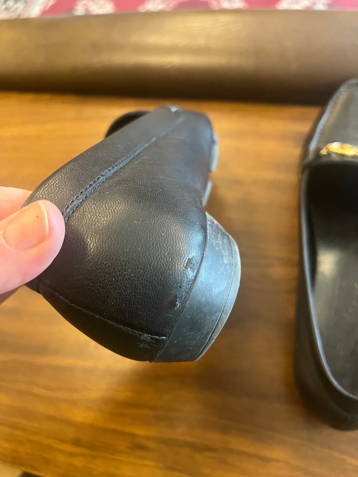Black Leather Salvatore Ferragamo Loafers, 8B