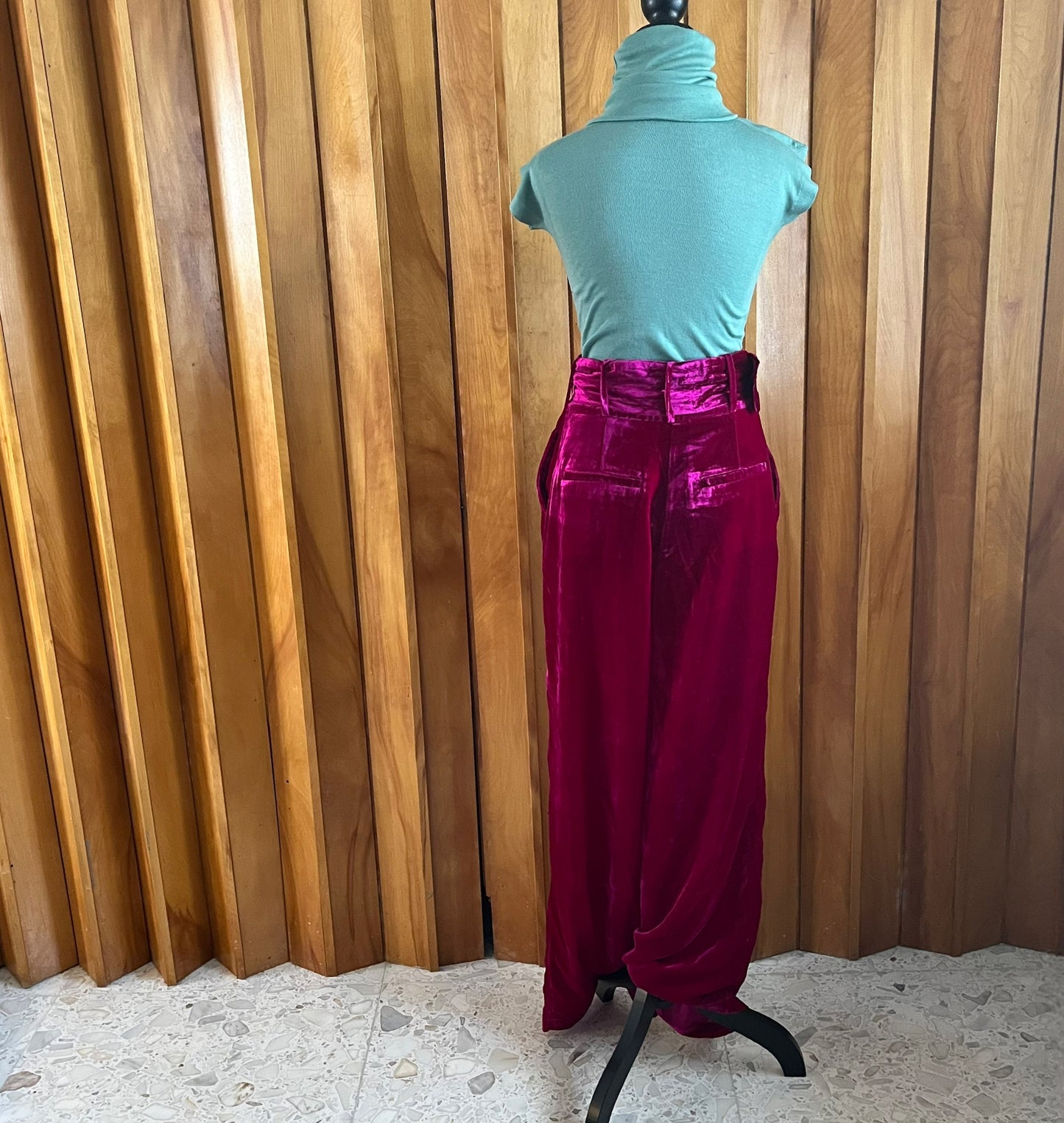 Vintage 1970’s Teal Short Sleeve Turtle Neck Top, Extra Small