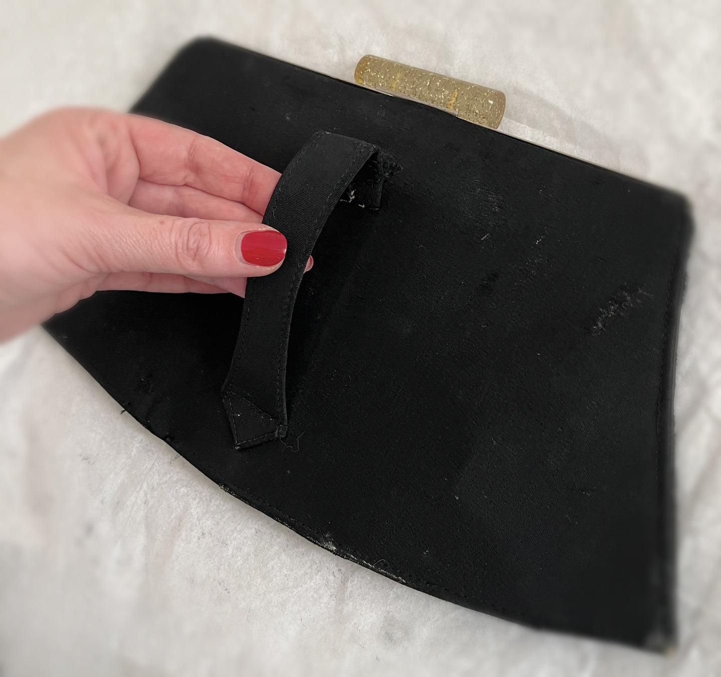 Vintage 1950’s Black Clutch Handbag