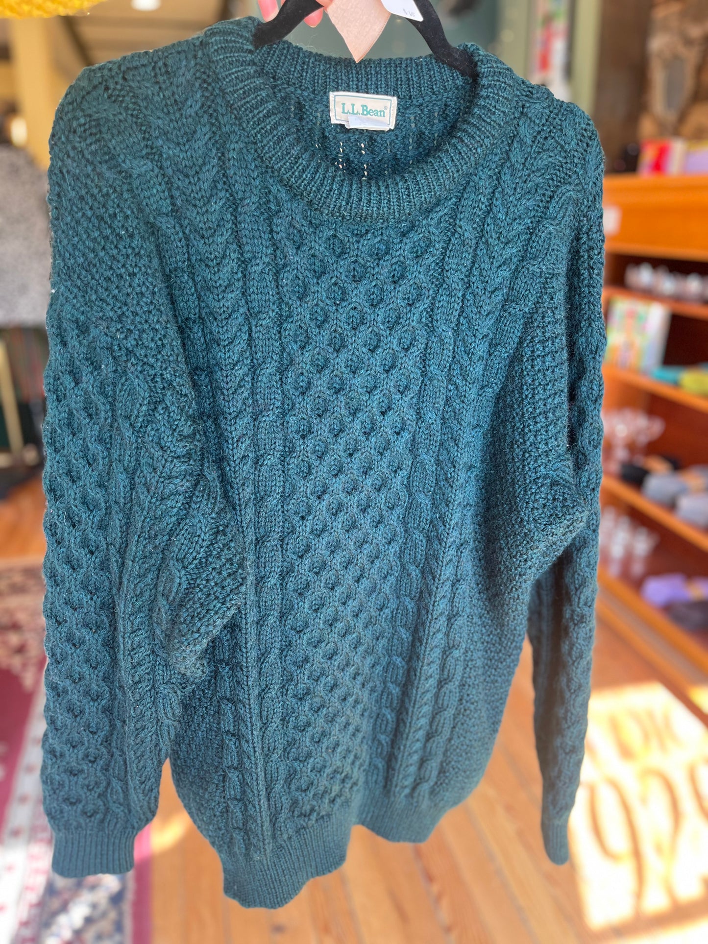 Vintage L.L. Bean dark green wool sweater, xl
