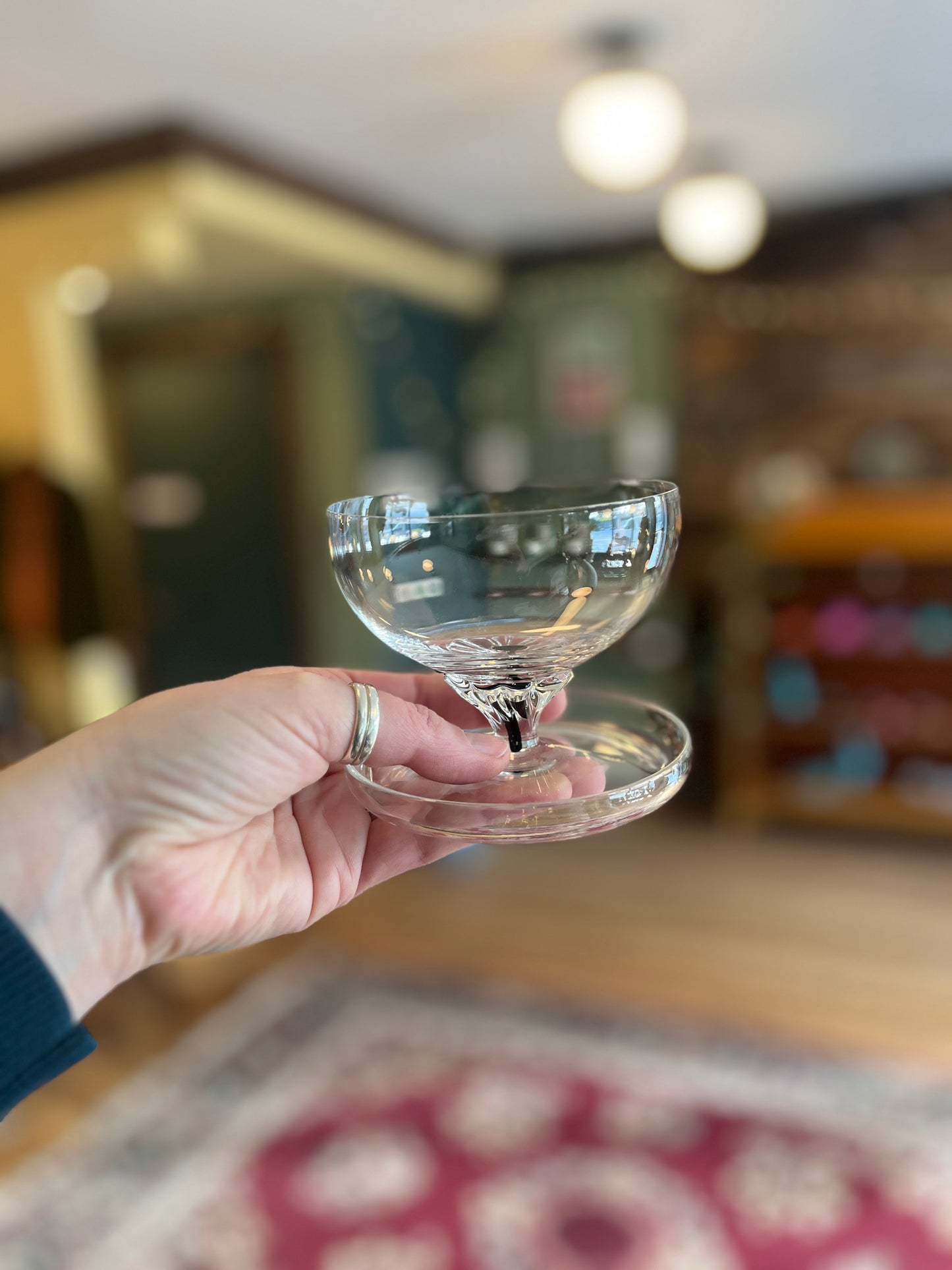 Vintage Belfor Champagne Coupe w Saucer Glasses