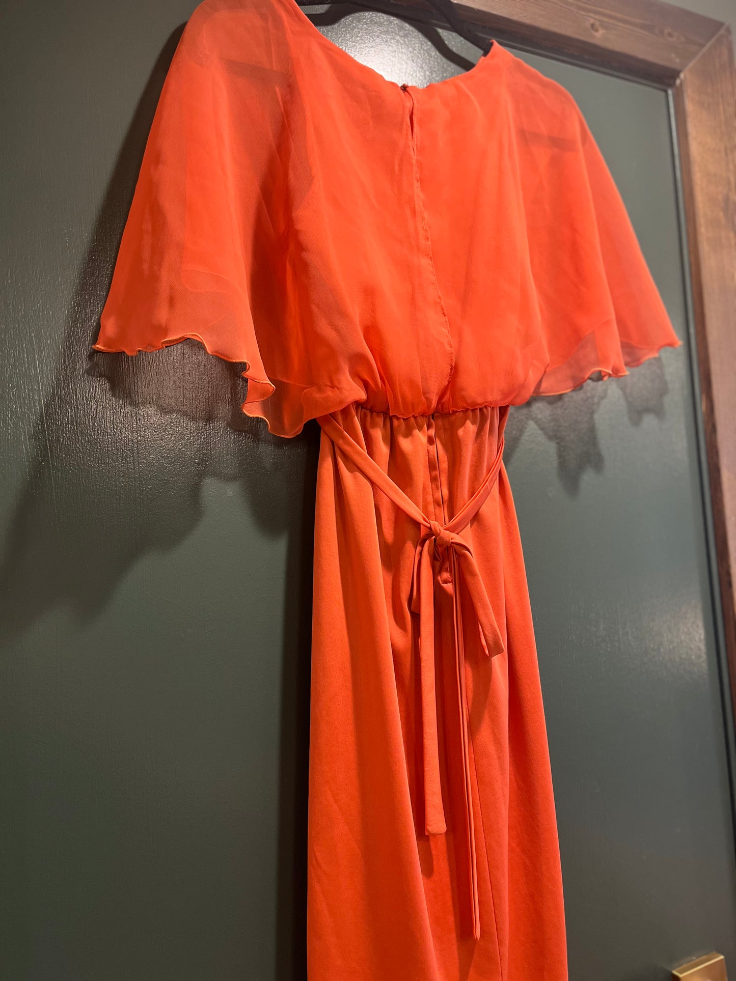 Vintage 1970’s Salmon Pink Gauze Dress, s/xs