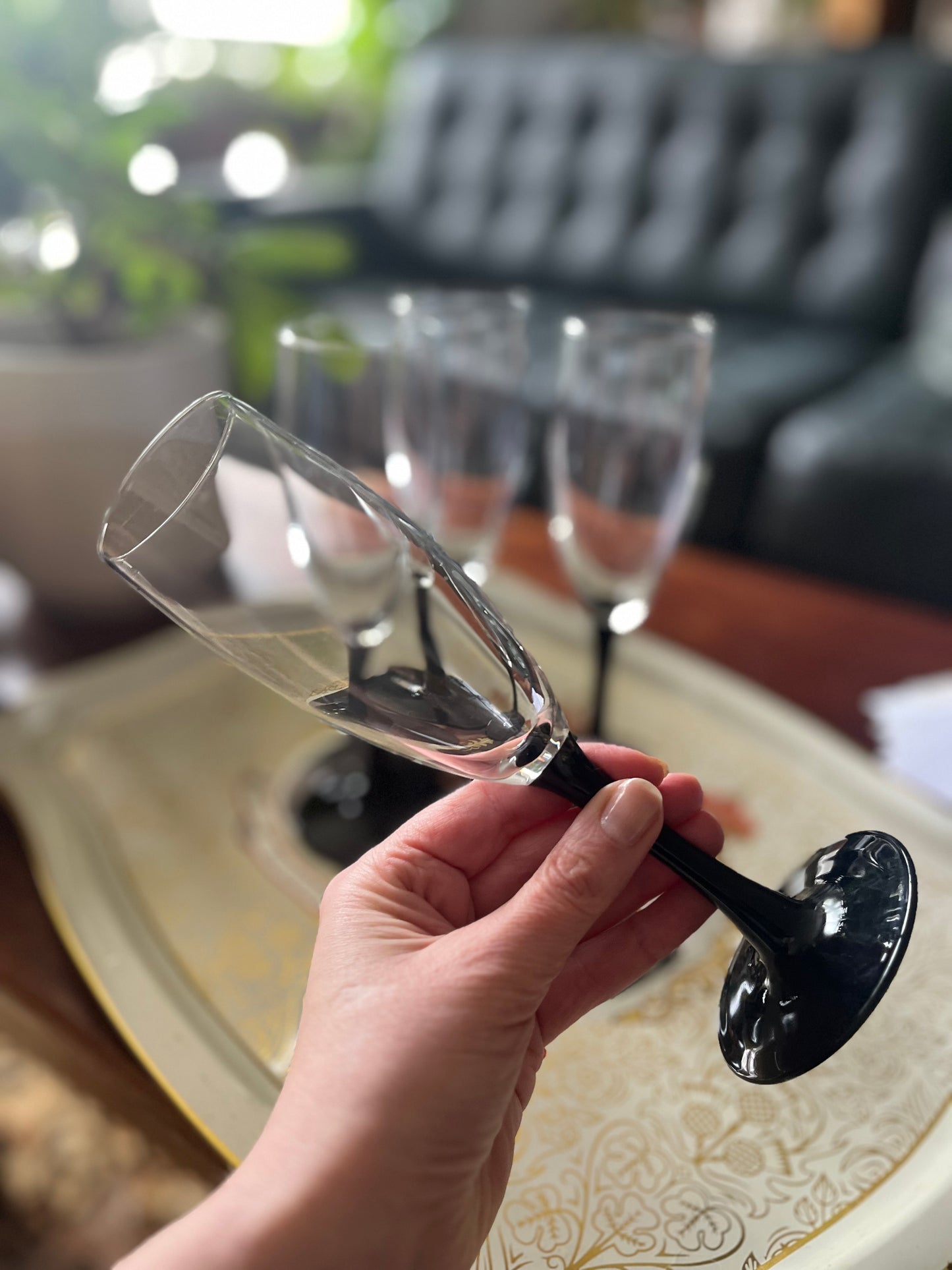 Deco Glass Champagne Flutes