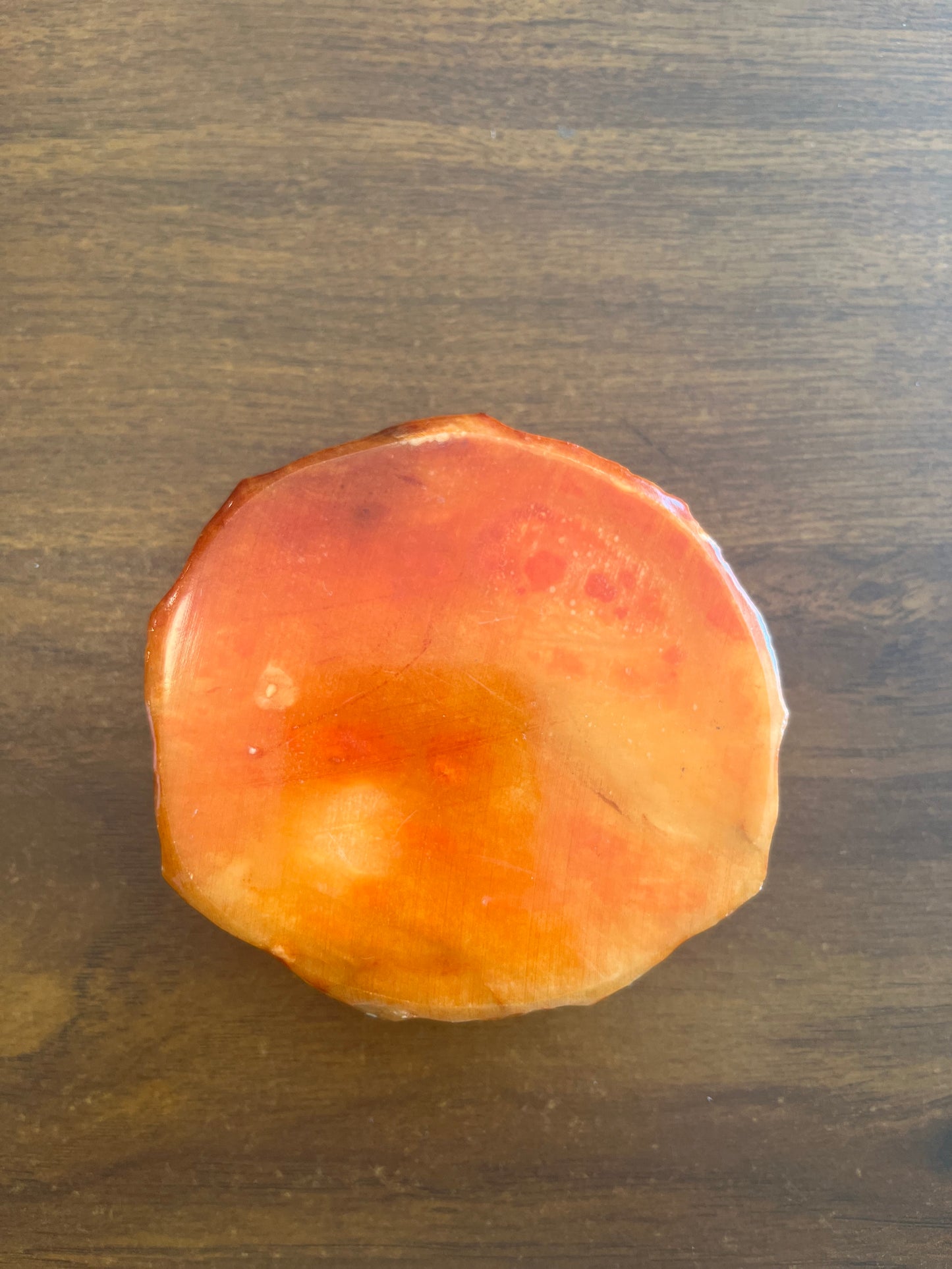 Orange stone ashtray