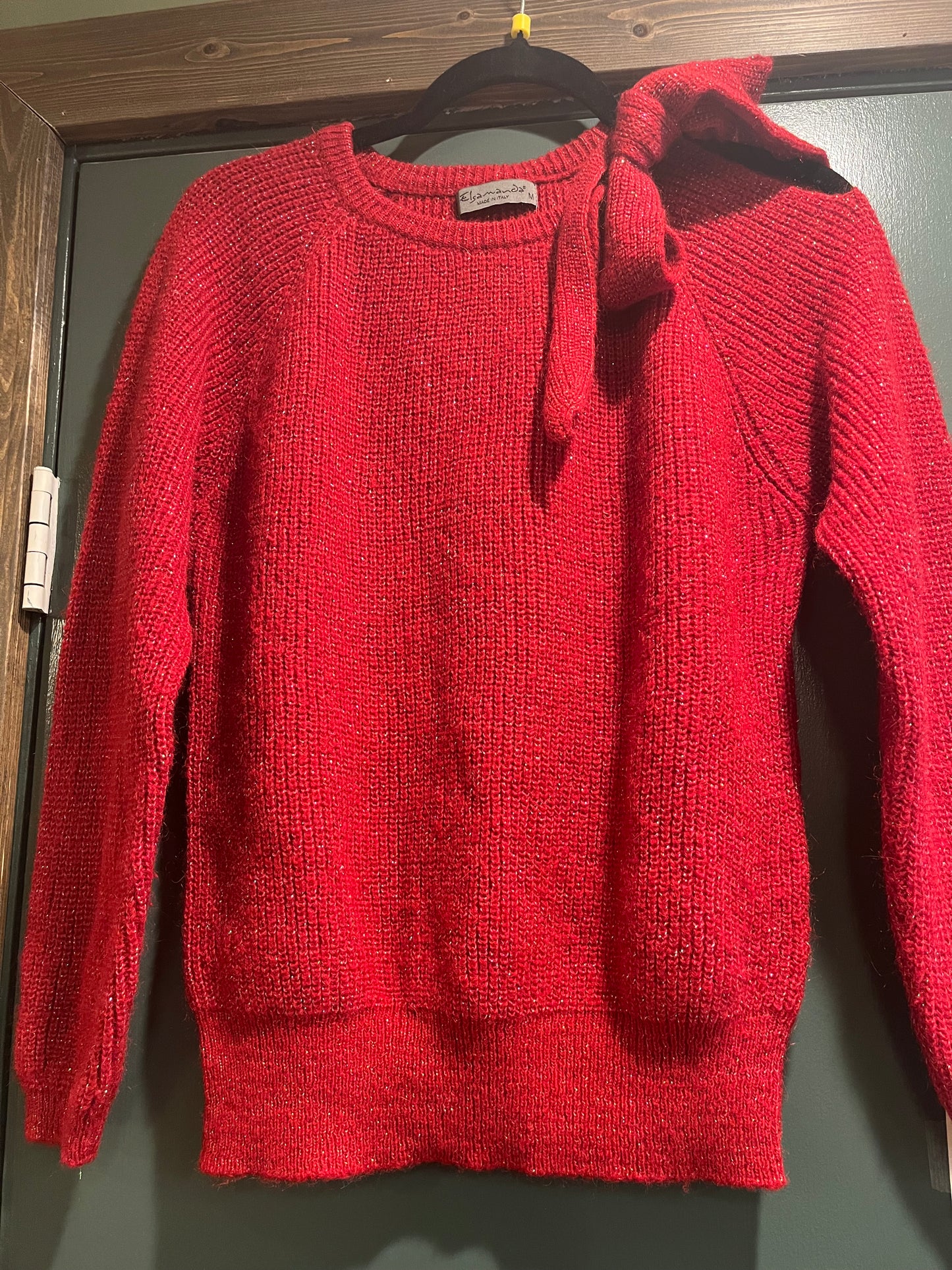 Sale! Red Sparkly Lightweight Elsamanda Sweater, Medium