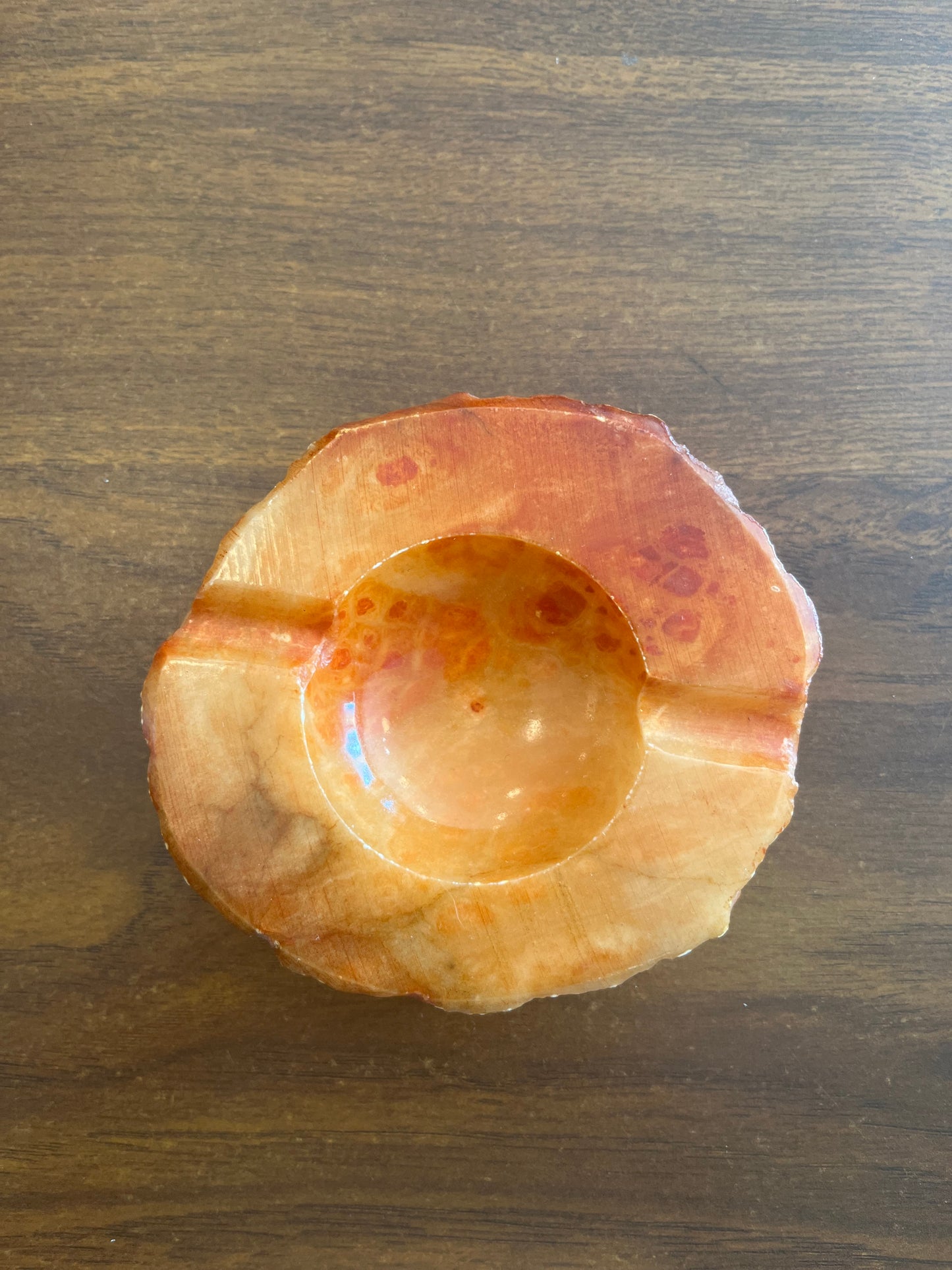 Orange stone ashtray
