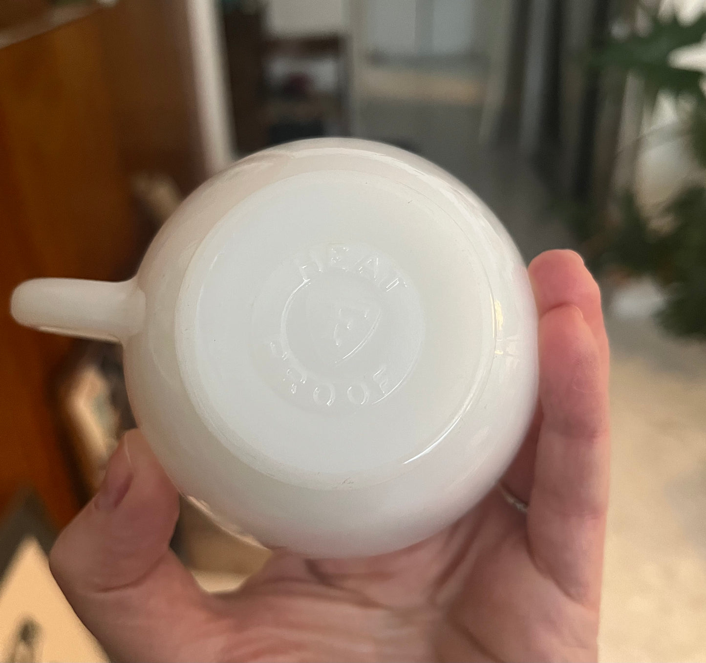 Vintage 1960’s Federal Milk Glass Cream & Sugar with Bamboo Motif