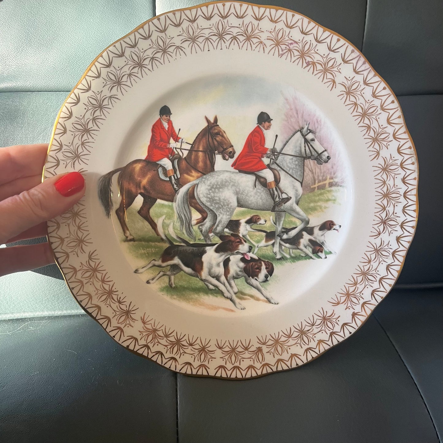 Vintage Equestrian China Plate #2