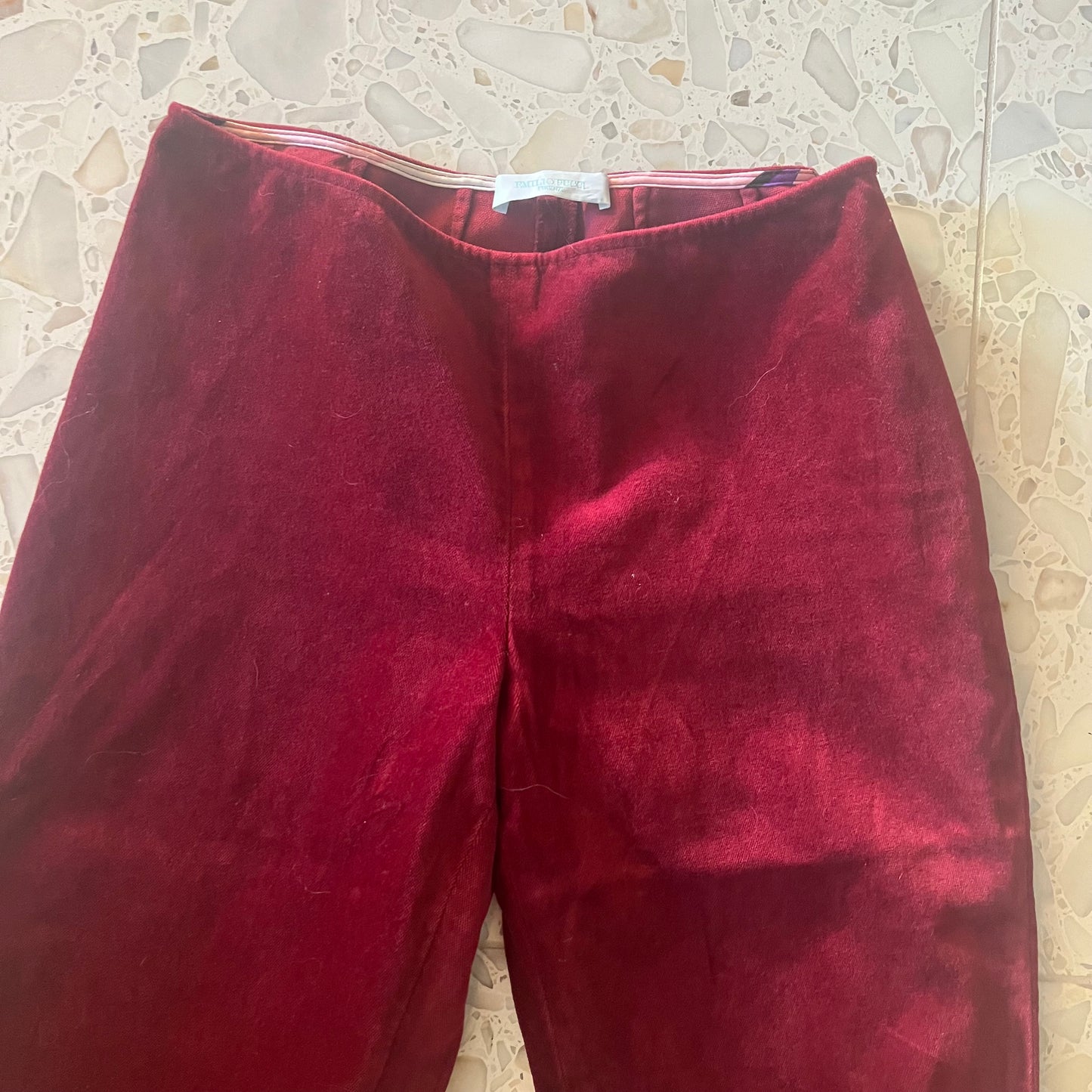 Vintage Emilio Pucci Raspberry Velvet Trousers