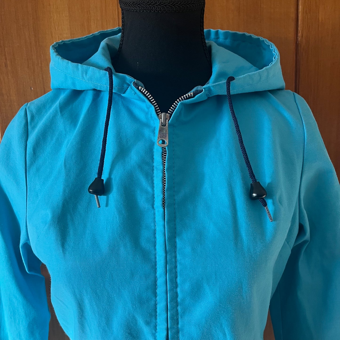 Vintage 1960's/70's Teal Blue Embroidered Jacket, Extra Small/Small