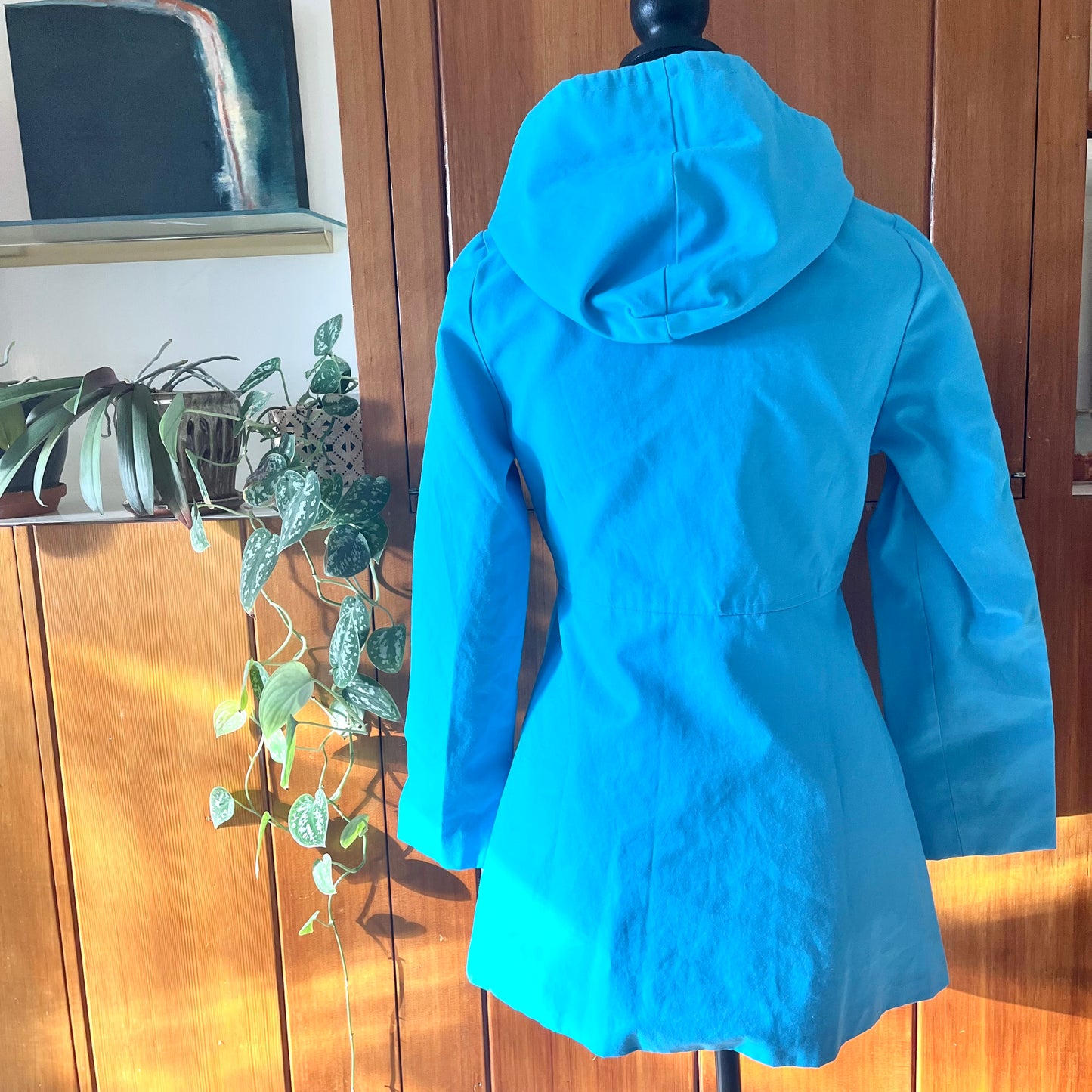 Vintage 1960's/70's Teal Blue Embroidered Jacket, Extra Small/Small