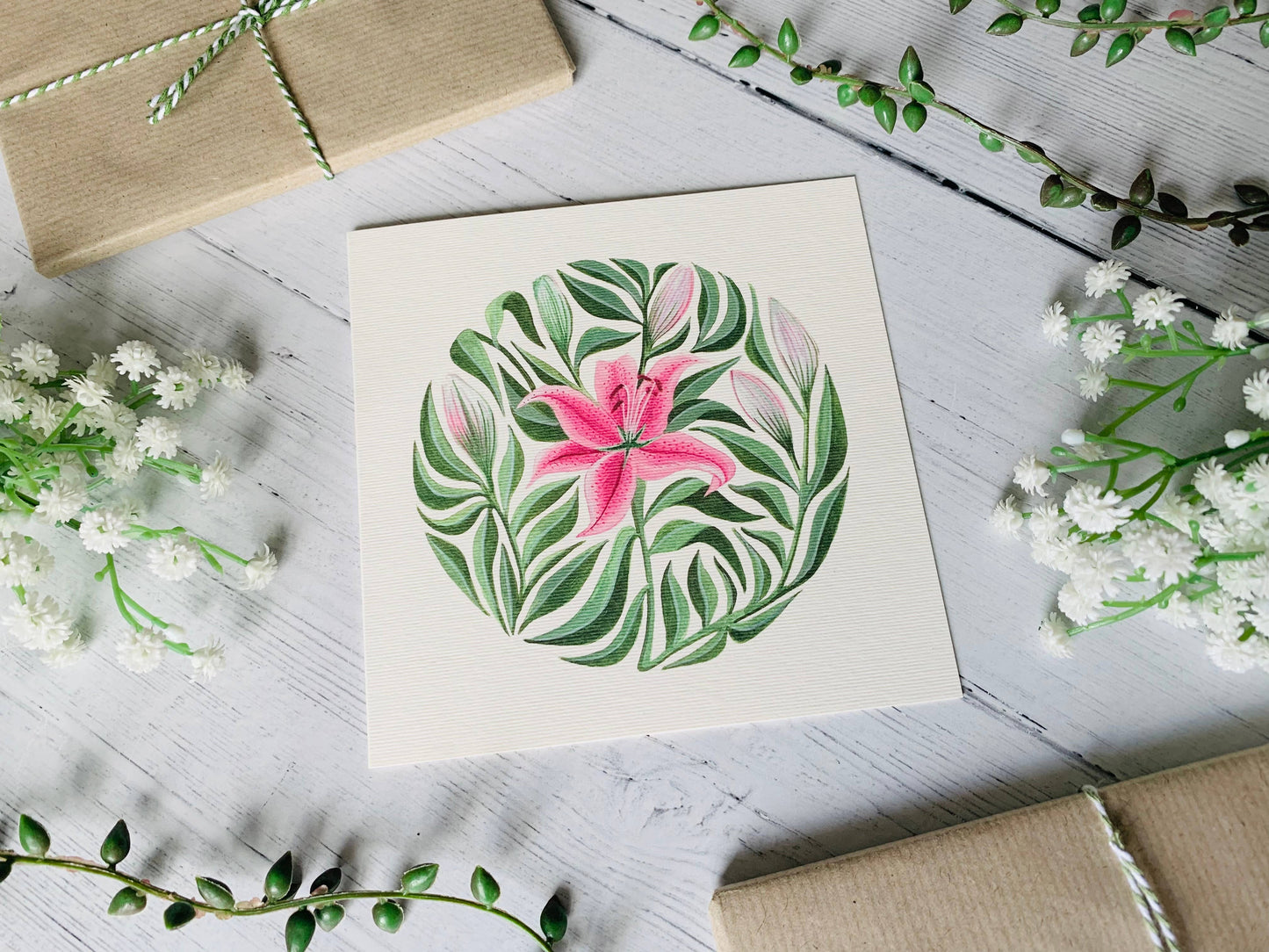 Stargazer Lilies Greeting Card