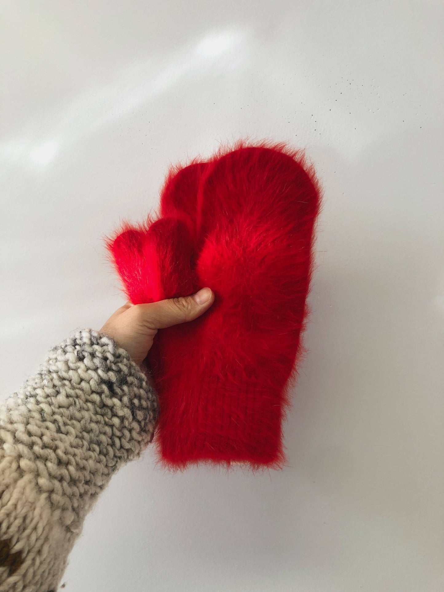 Sale! FLUFFY ANGORA MITTENS - crystal brights