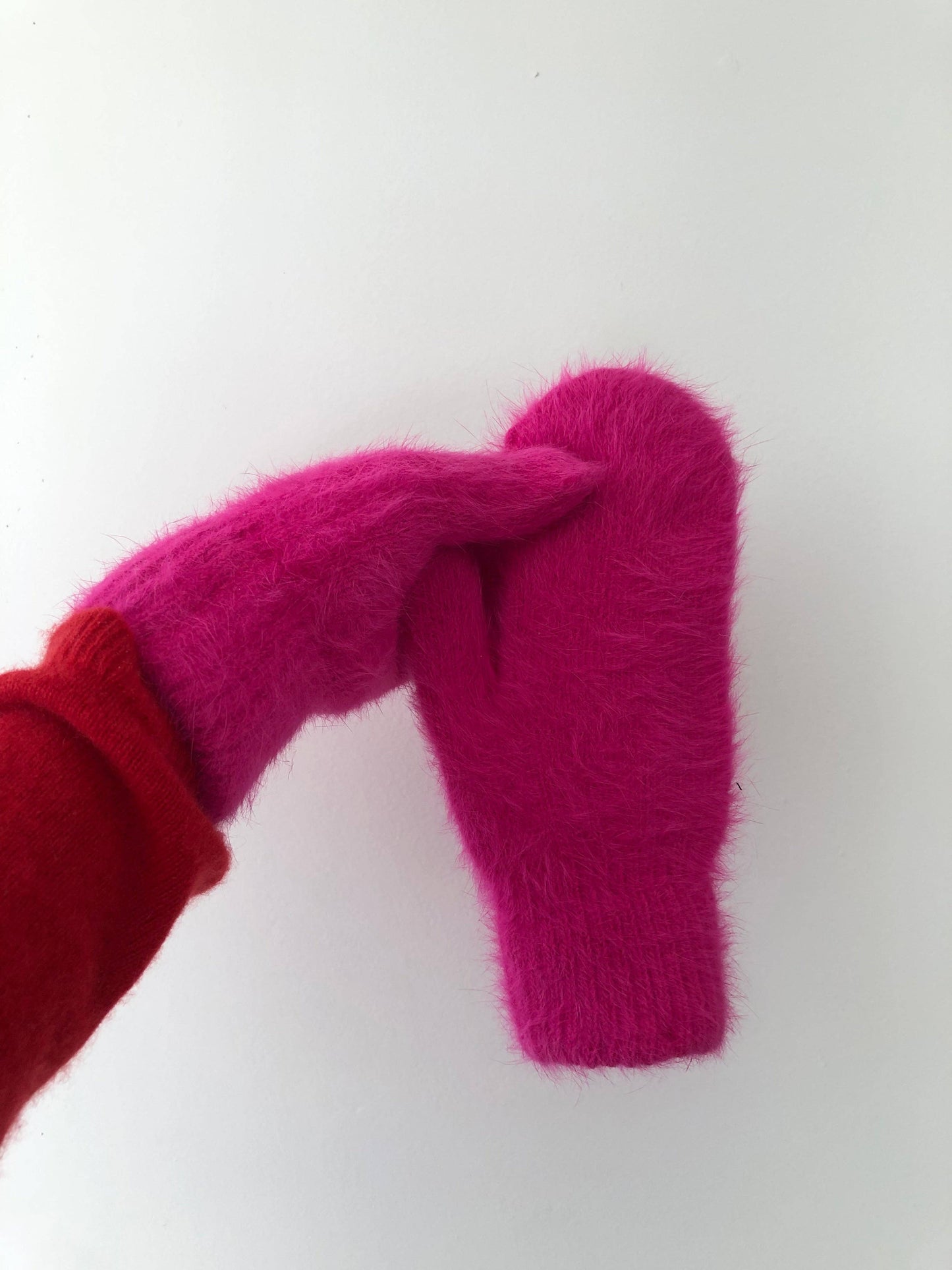 Sale! FLUFFY ANGORA MITTENS - crystal brights