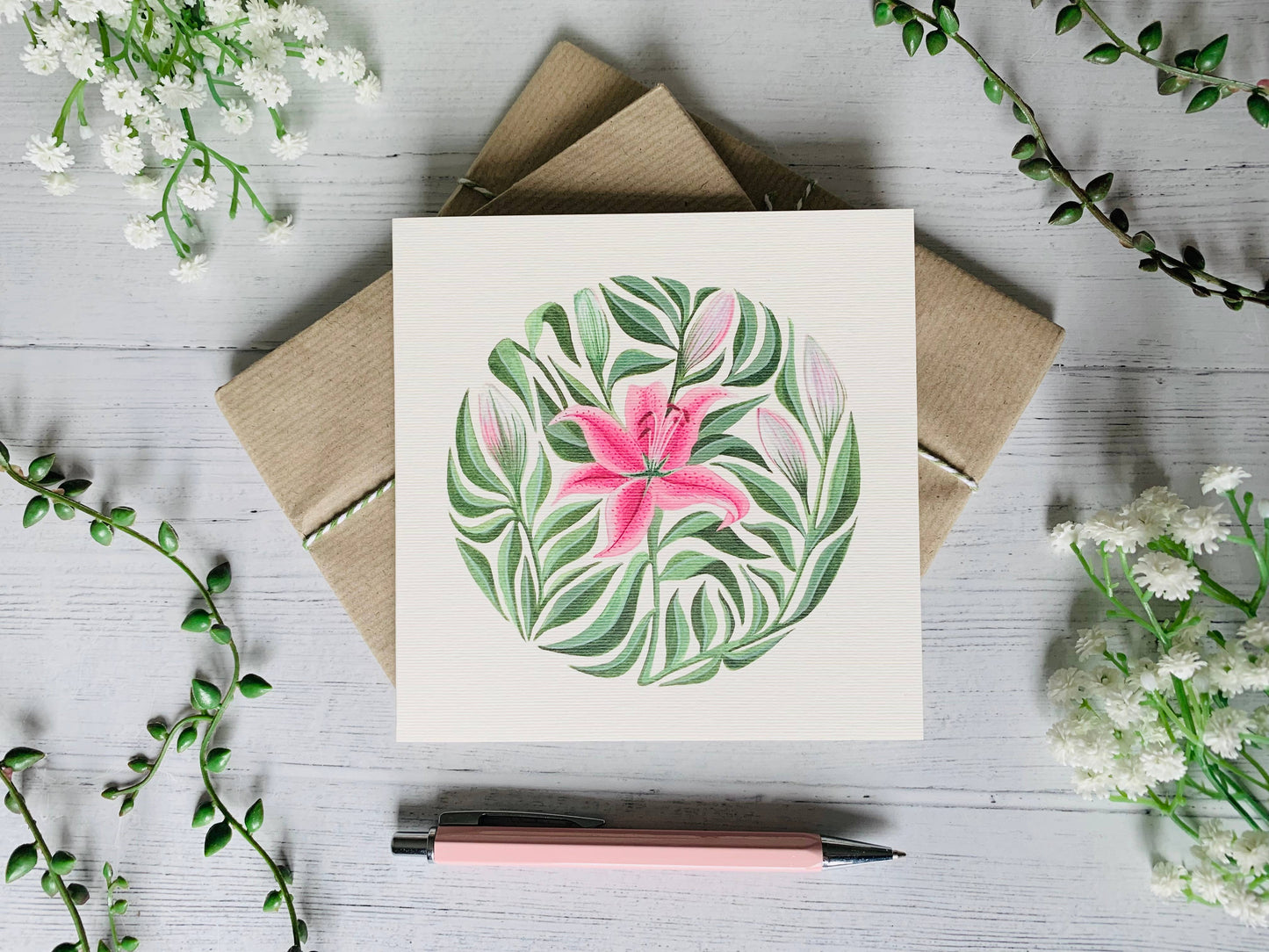 Stargazer Lilies Greeting Card