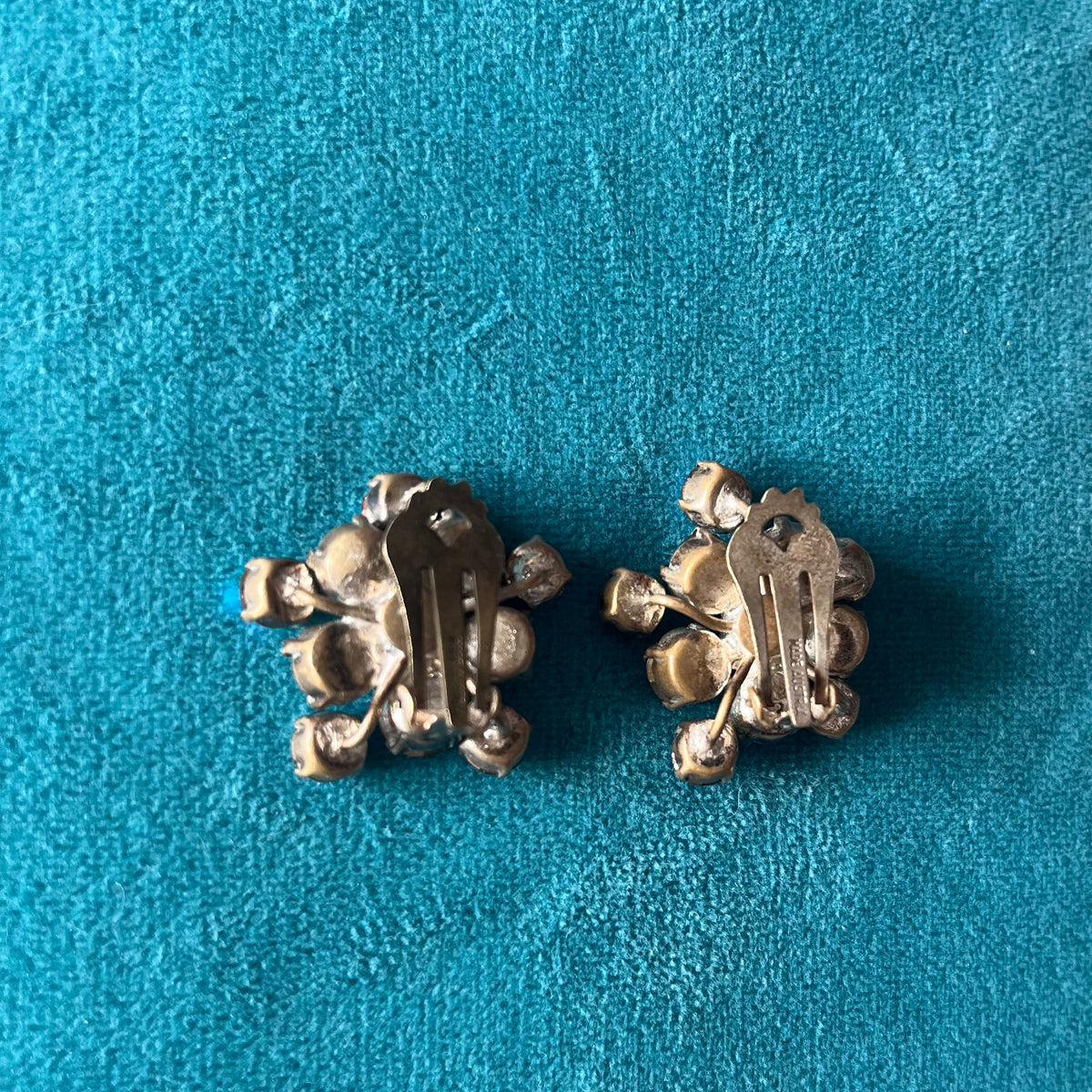 Vintage 1940’s Austrian Rhinestone Clip-on Earrings