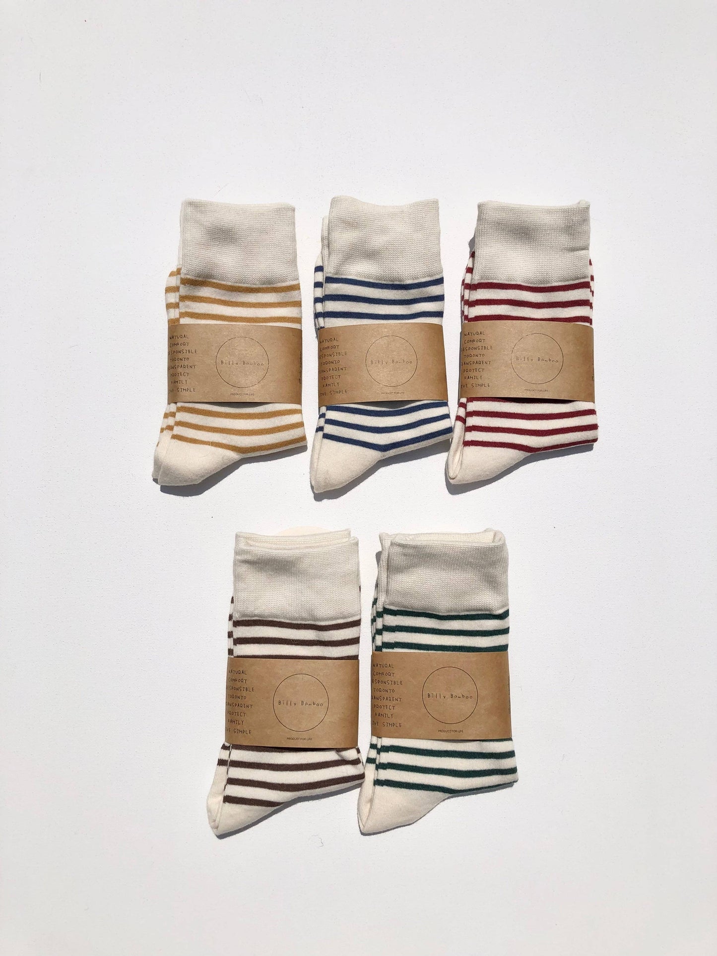 Billy Bamboo thin colour stripe socks