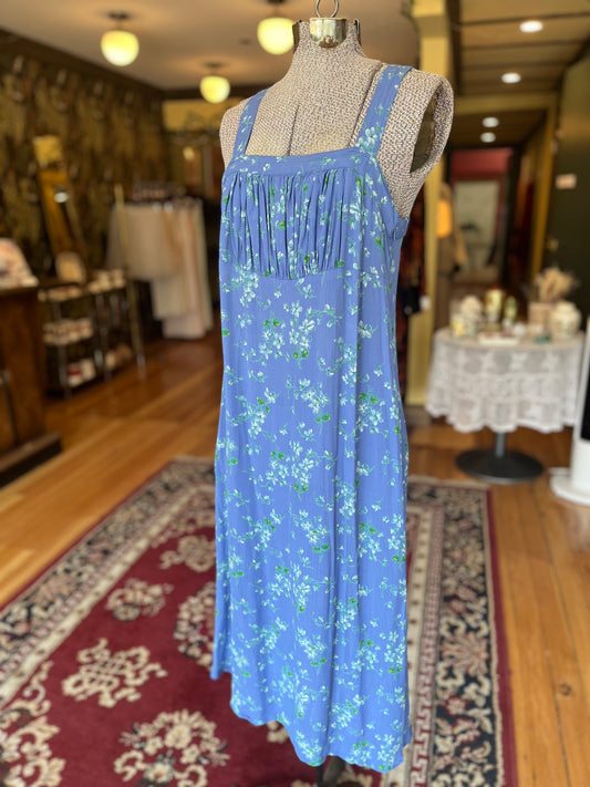Vintage April Cornell periwinkle sleeveless dress, xs/s