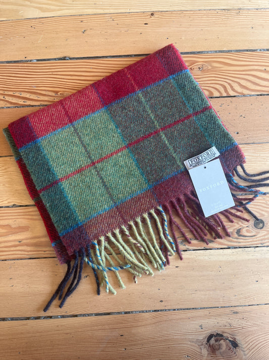 Foxford wool scarf - red plaid