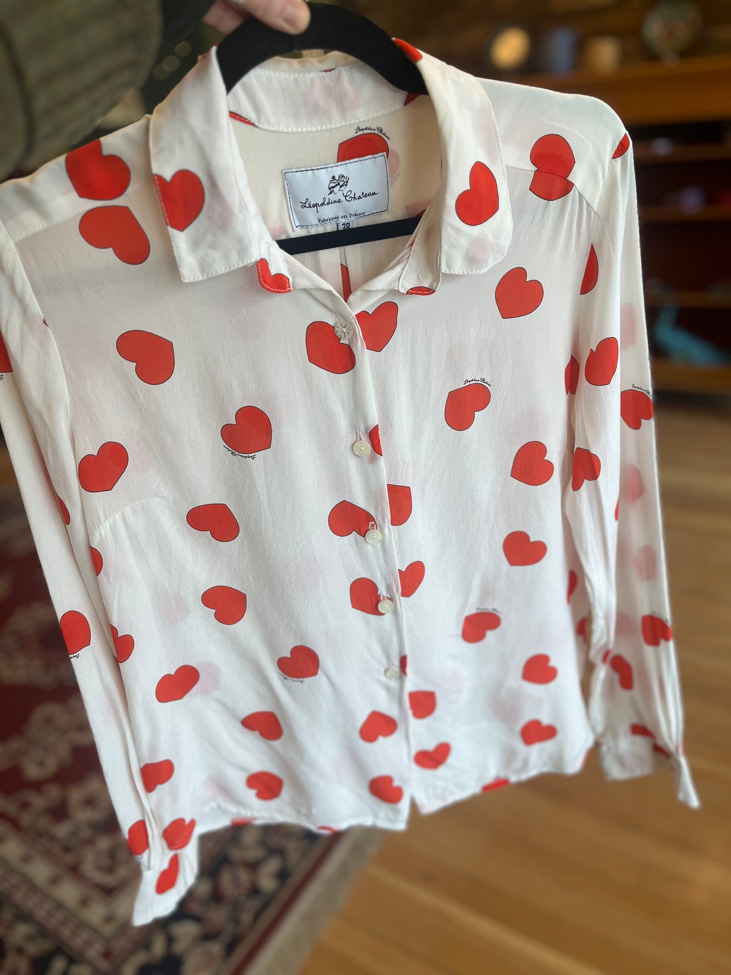 Silk Hearts Blouse, s/m