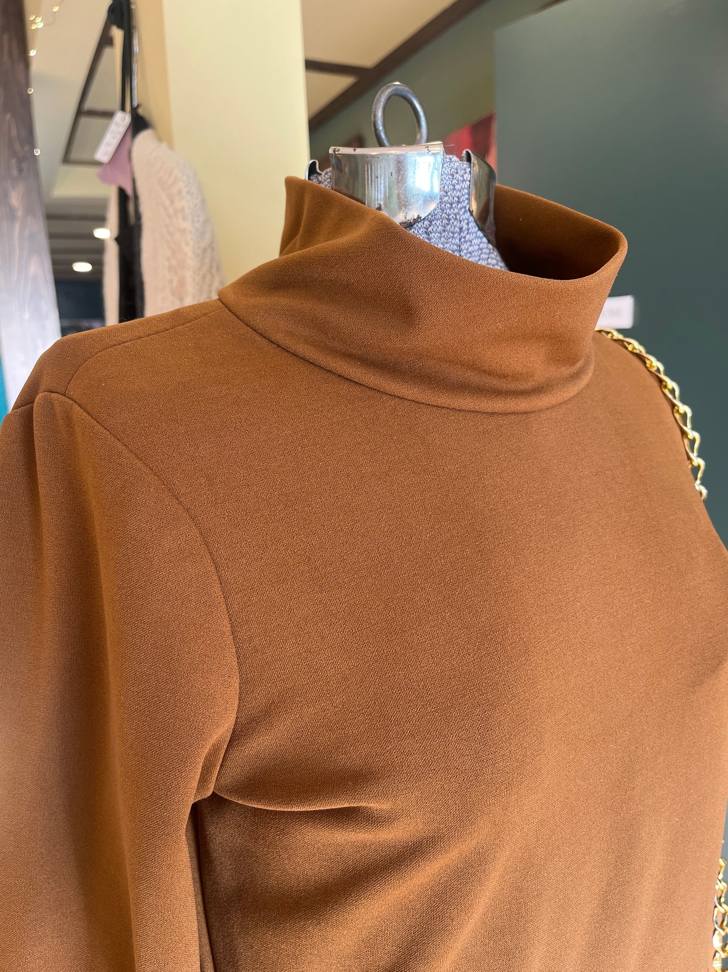 Vintage brown long sleeve dress, S/m
