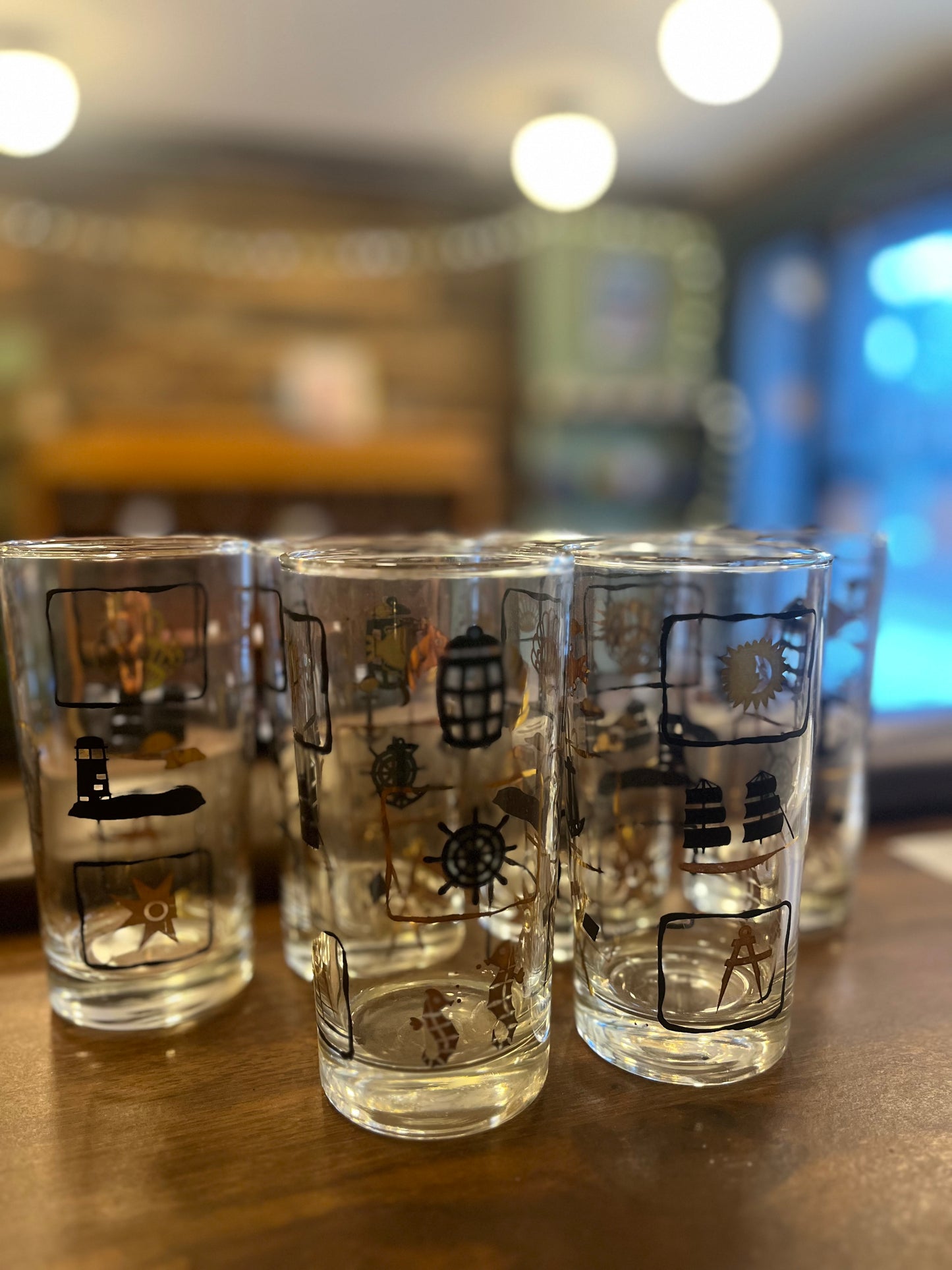 Vintage highball cocktail tumblers