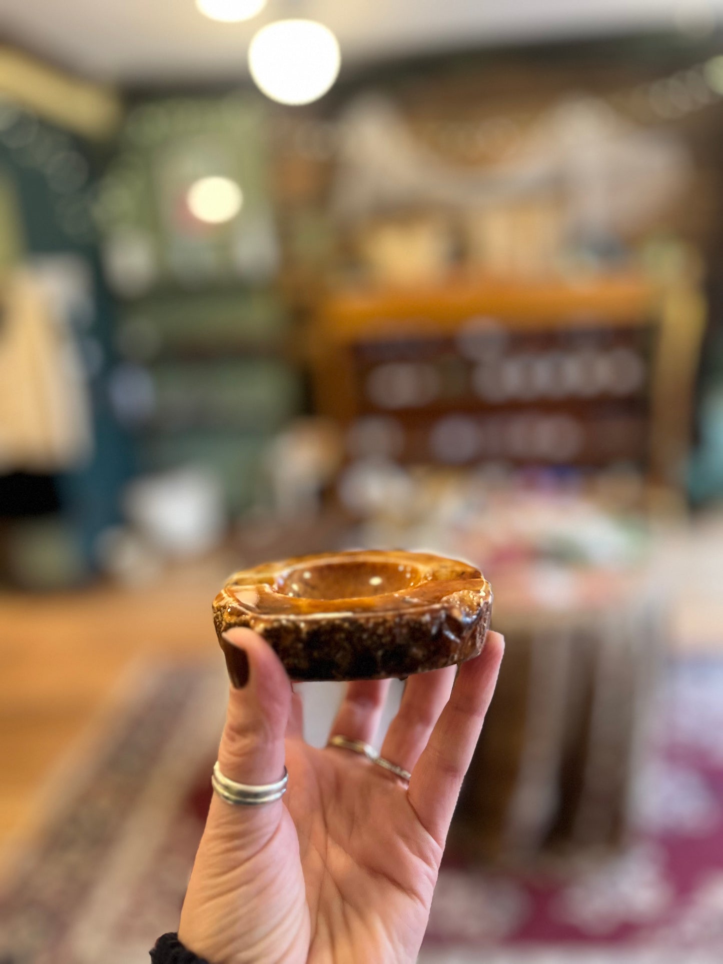 Small vintage stone ashtray