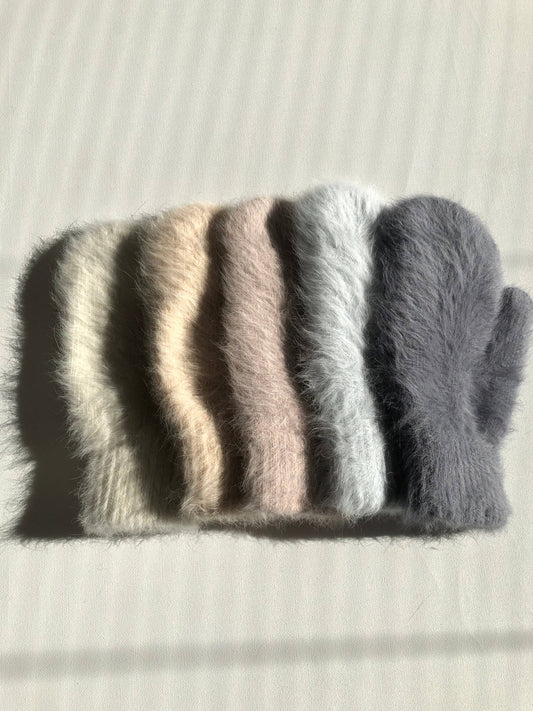 Billy Bamboo fluffy angora mittens